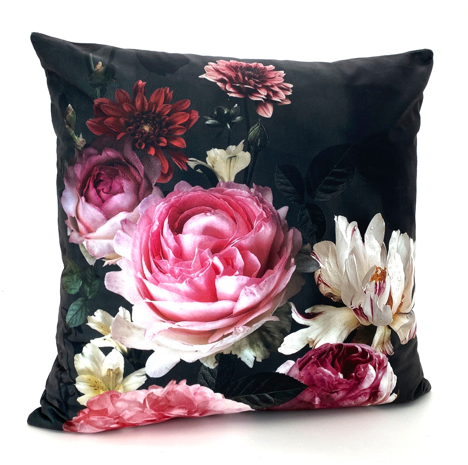 Weckbrodt Dekokissen »Pfingstrosen«, Kissenhülle ohne Füllung, Samt-Optik, Velour, bedruckt, floral, Blumen