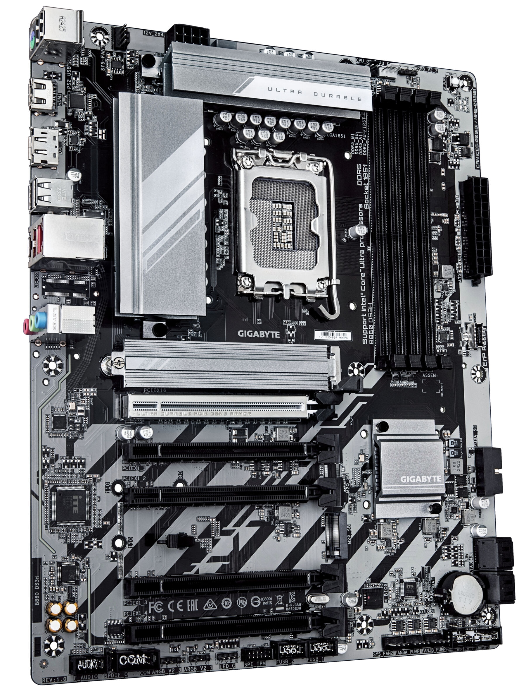 Gigabyte Mainboard »B860 DS3H Mainboard - Intel Core Ultra CPUs, 8+1+2+2 Phasen VRM, bis z«
