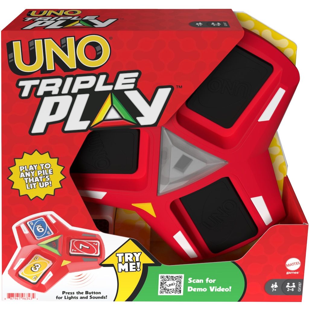 Mattel games Spiel »UNO Triple Play«, mit Licht- und Soundeffekten