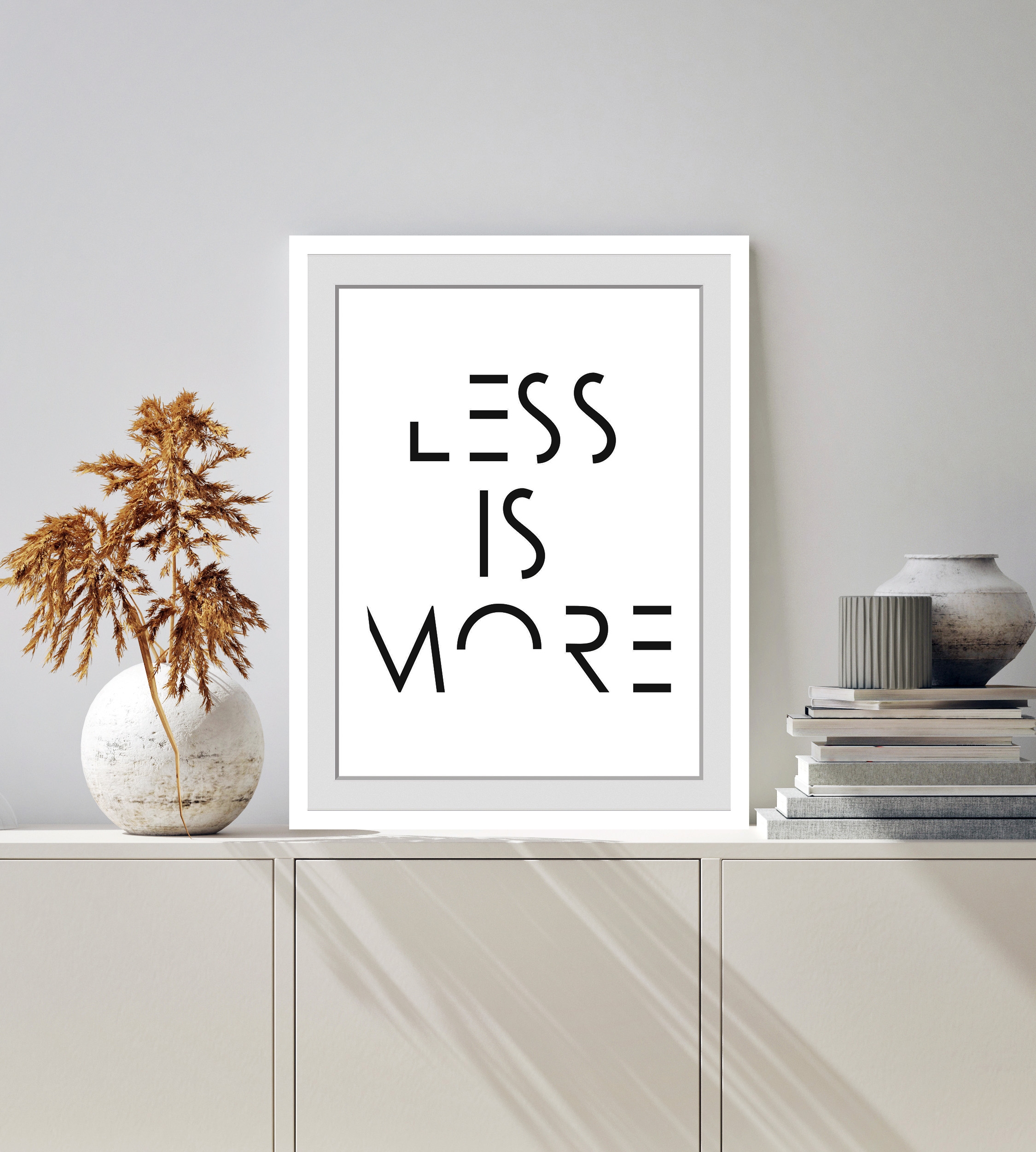 queence Bild »LESS IS MORE«, Buchstaben, Schriftzug, gerahmt