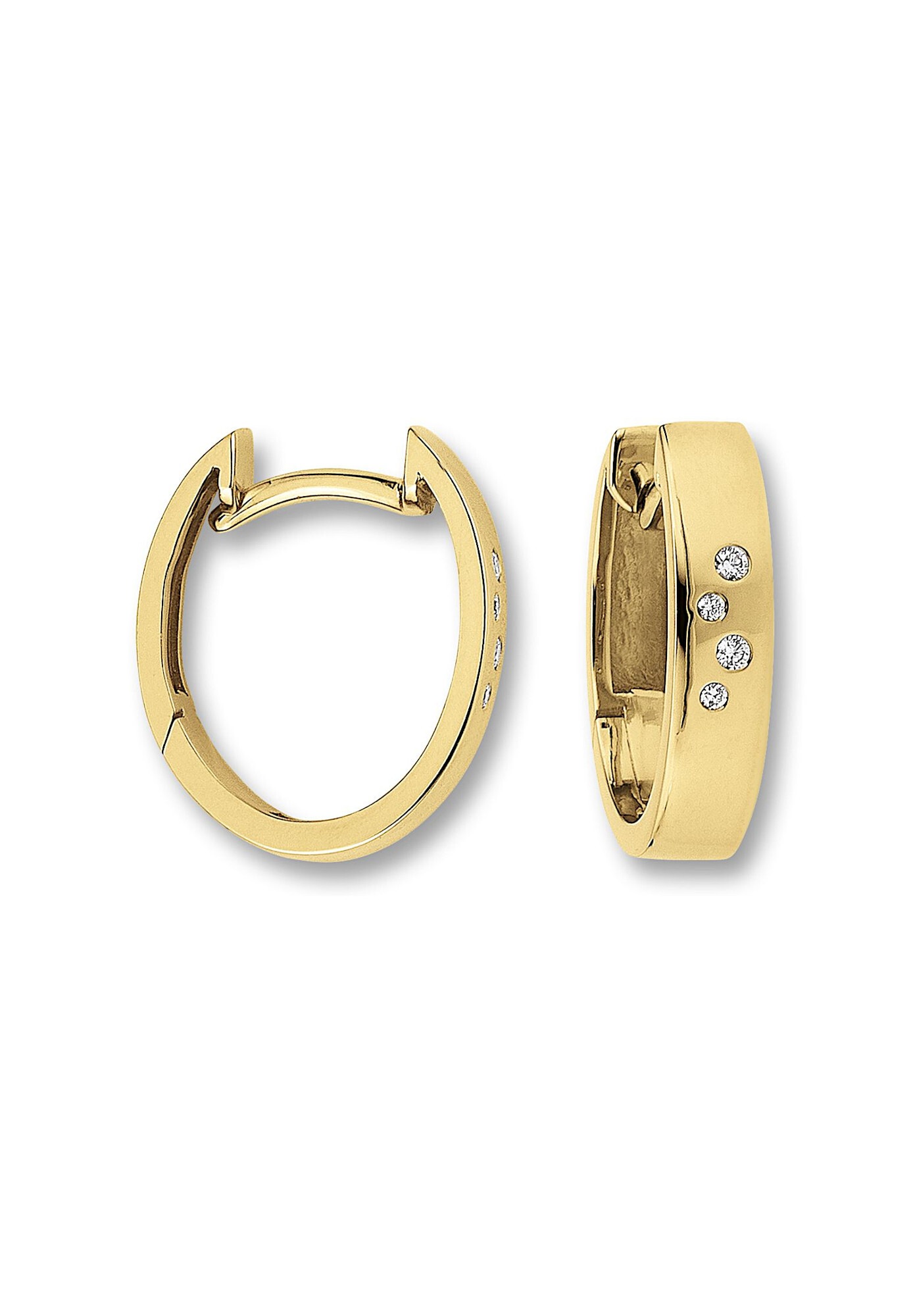 ONE ELEMENT Paar Creolen »0.04 ct Diamant Brillant Ohrringe  Creolen aus 585 Gelbgold«