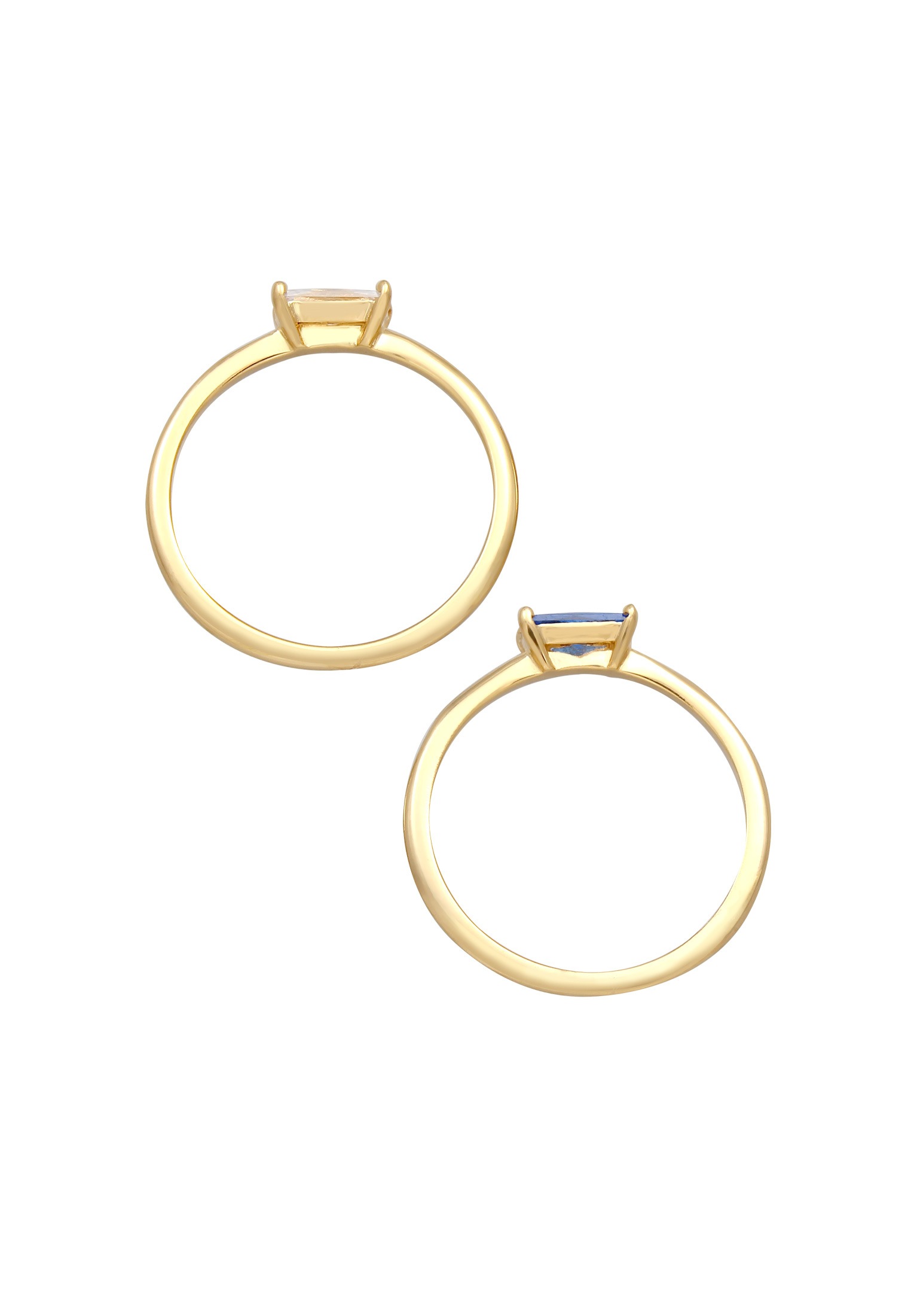 Elli Premium Ring-Set »Ring Set Zirkonia Synthetischer Saphir 925 vergoldet«