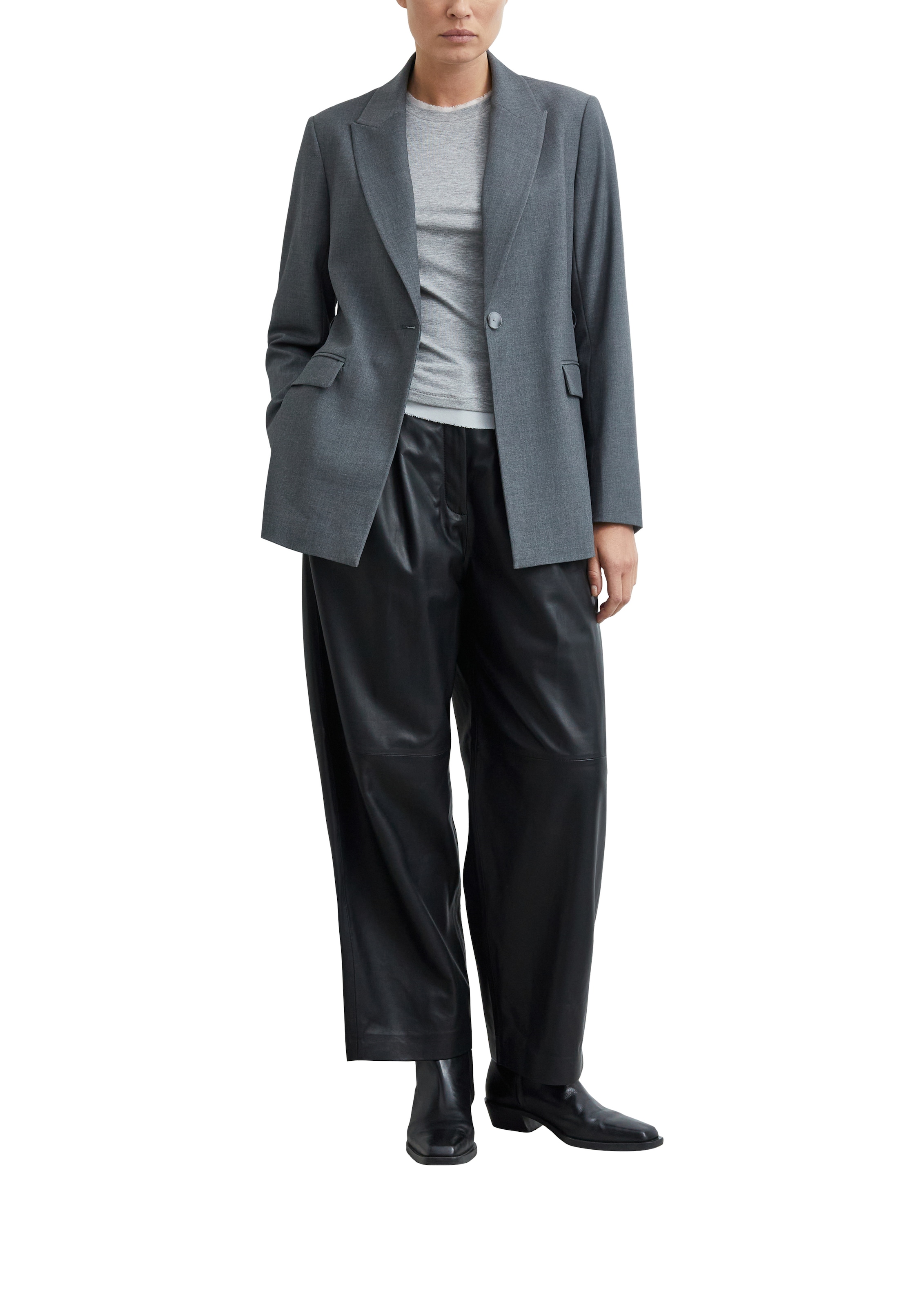 Comma Langarmshirt im Doppellayer-Look / Viskose-Stretch