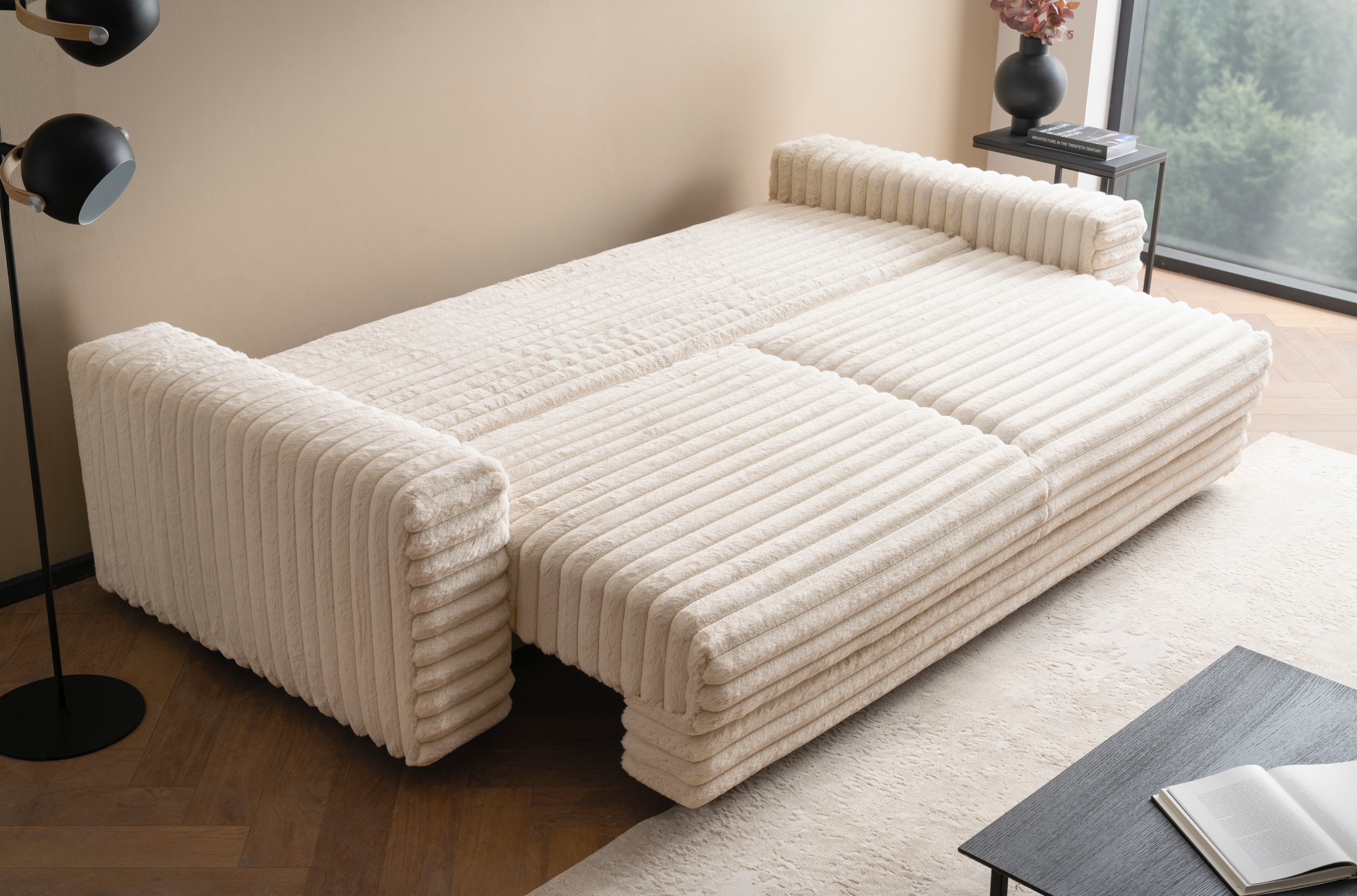 LeGer Home by Lena Gercke Schlafsofa »Imoga, Polster mit Schlaffunktion, 3-Sitzer Sofa, Couch mit Bettkasten«, in modernen Farben und Stoffen, Bettfunktion, Liegefläche: 200x150 cm