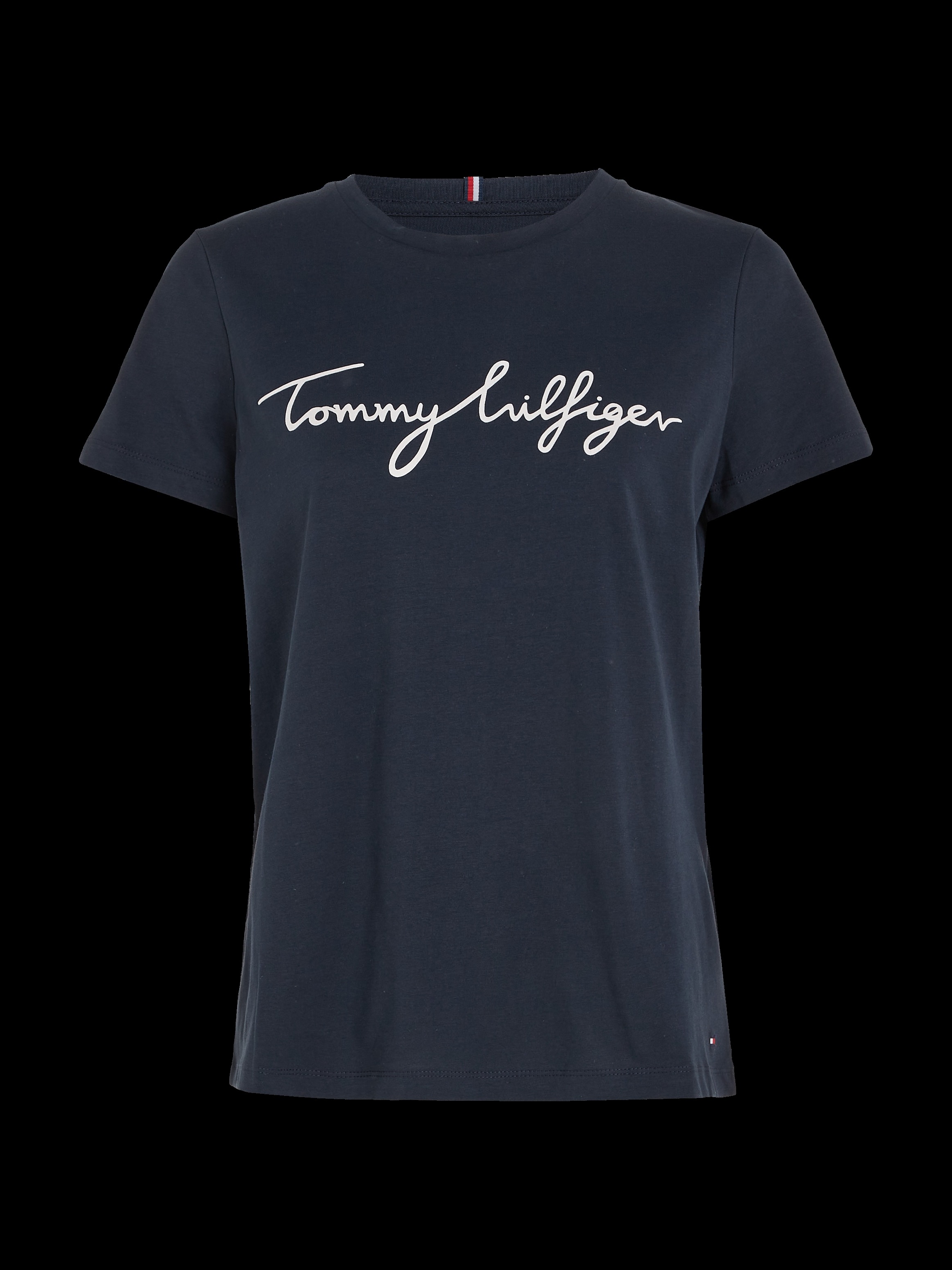 Tommy Hilfiger T-Shirt »HERITAGE Saum Logo-Schriftzug ♕ GRAPHIC mit Script & am CREW NECK Hilfiger Tommy TEE«, Logo-Flag bei