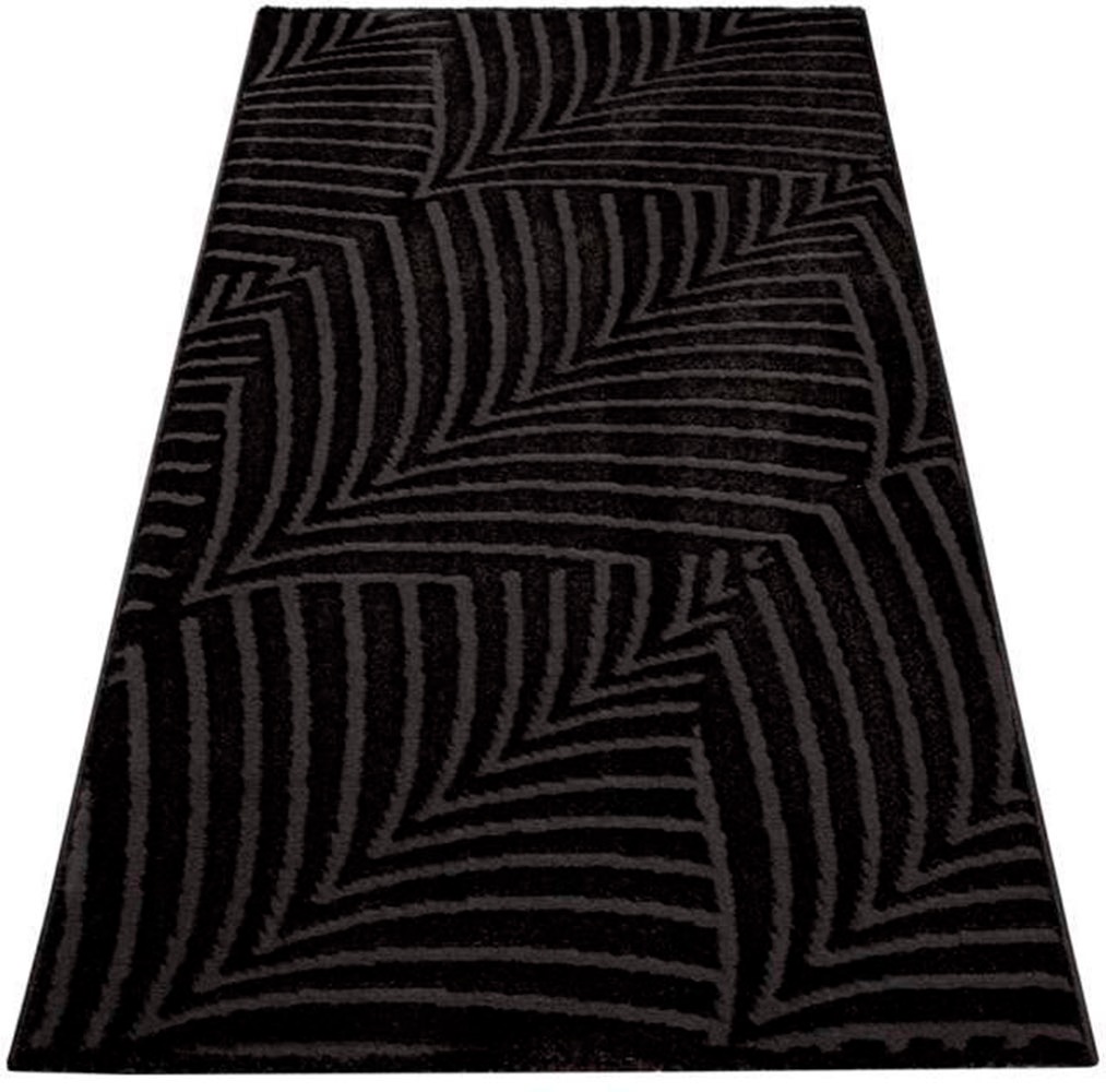Carpet City Teppich »Friseé-Teppich FANCY 648«, rechteckig, 12 mm Höhe, Läufer, Kurzflor, 3D-Optik, Kreisförmiges Muster, Wohnzimmer