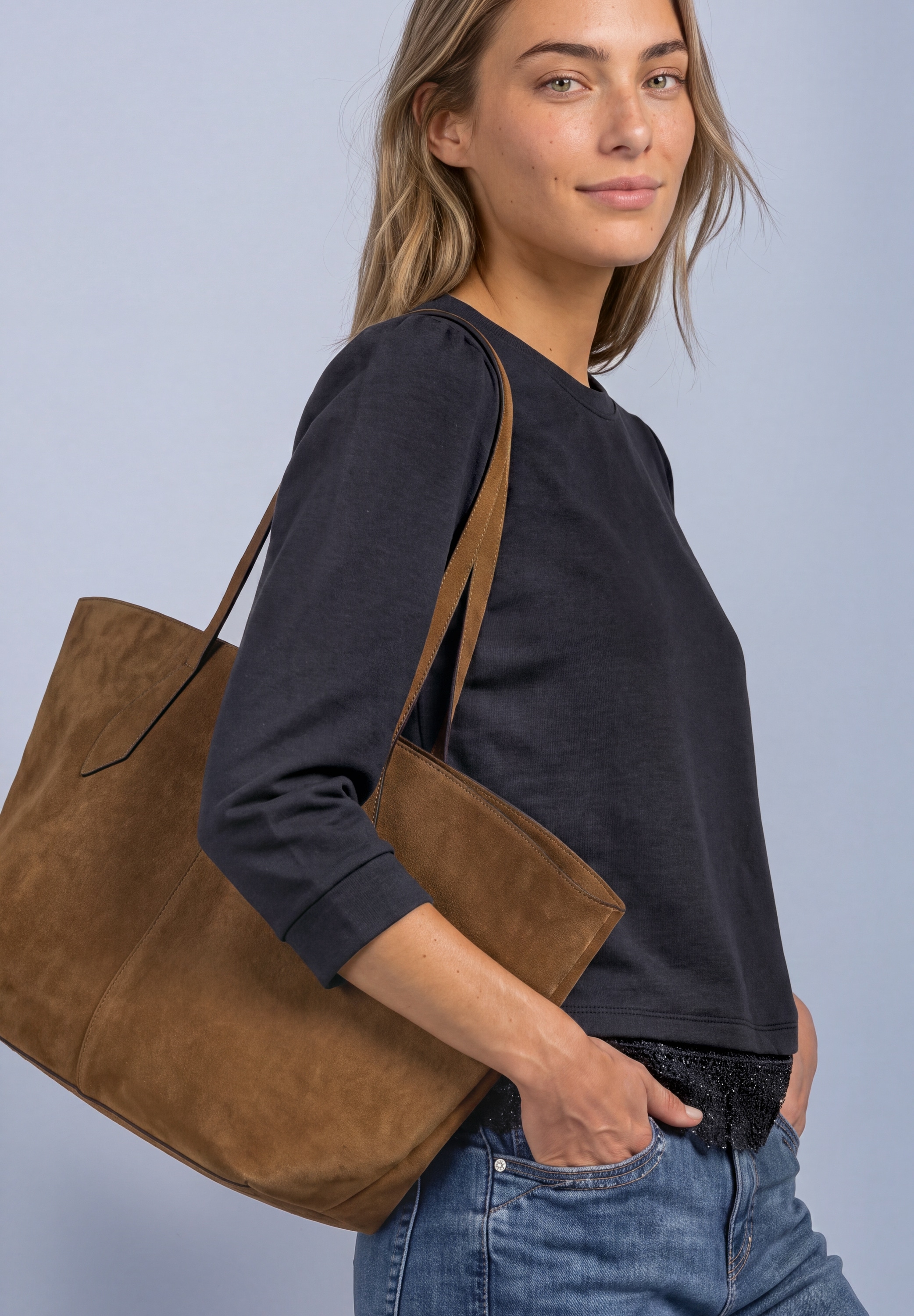 STREET ONE 3/4-Arm-Shirt mit Spitzenkante am Saum / mit Stretch