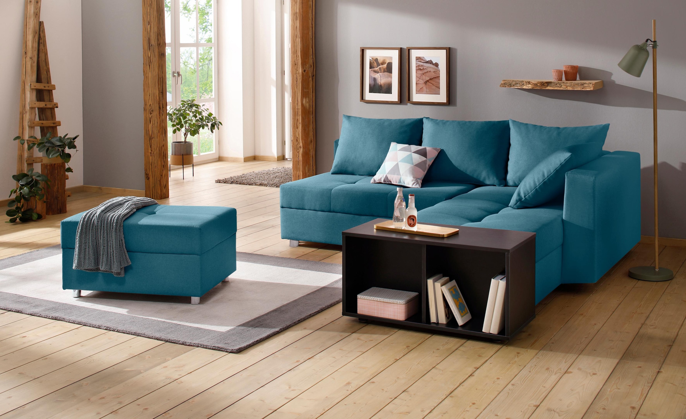 Home affaire Ecksofa »Italia L-Form«, mit Bettfunktion, mit Federkern