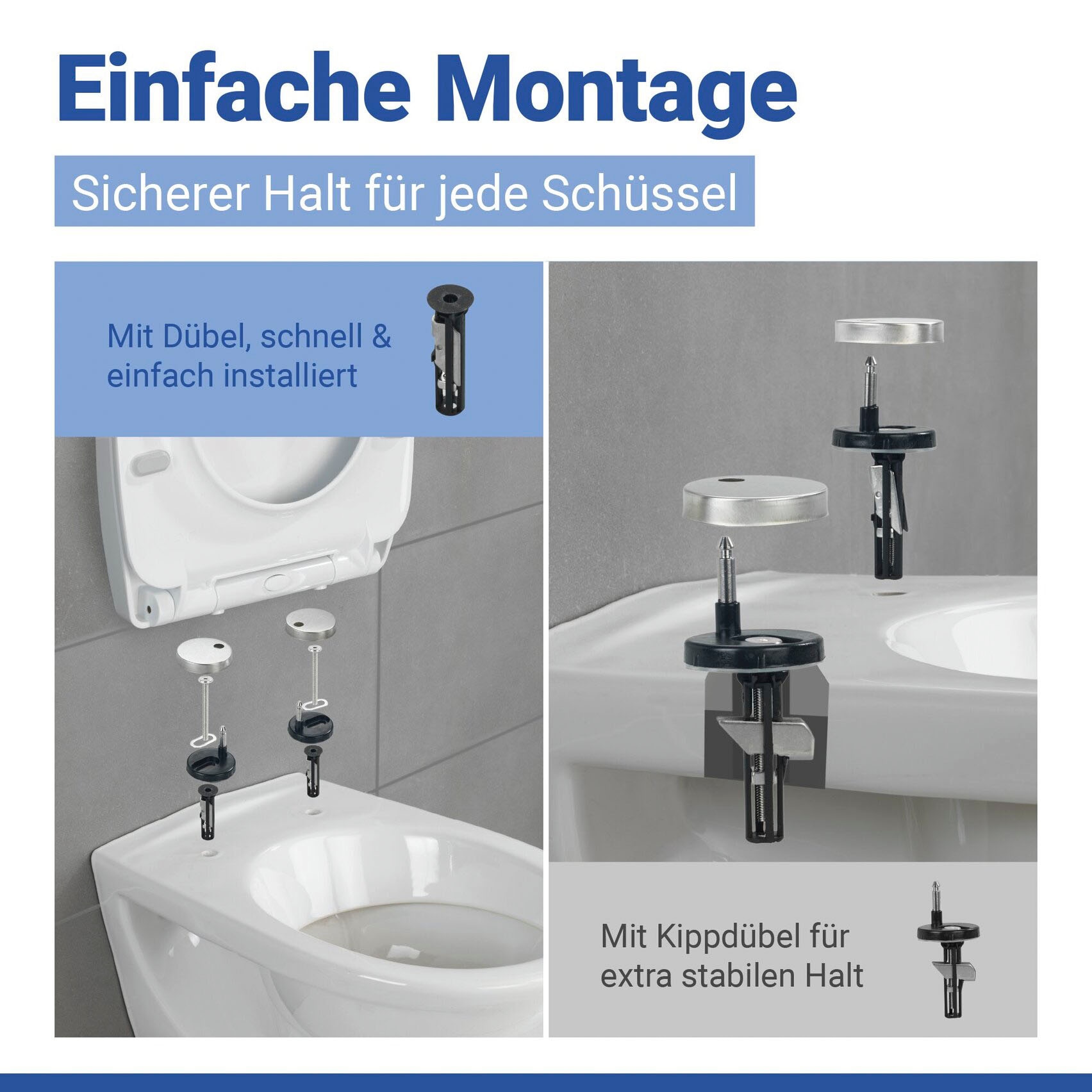 WENKO WC-Sitz »Tavola« Toilettensitz aus strapazierfähigem Duroplast mit Absenkautomatik
