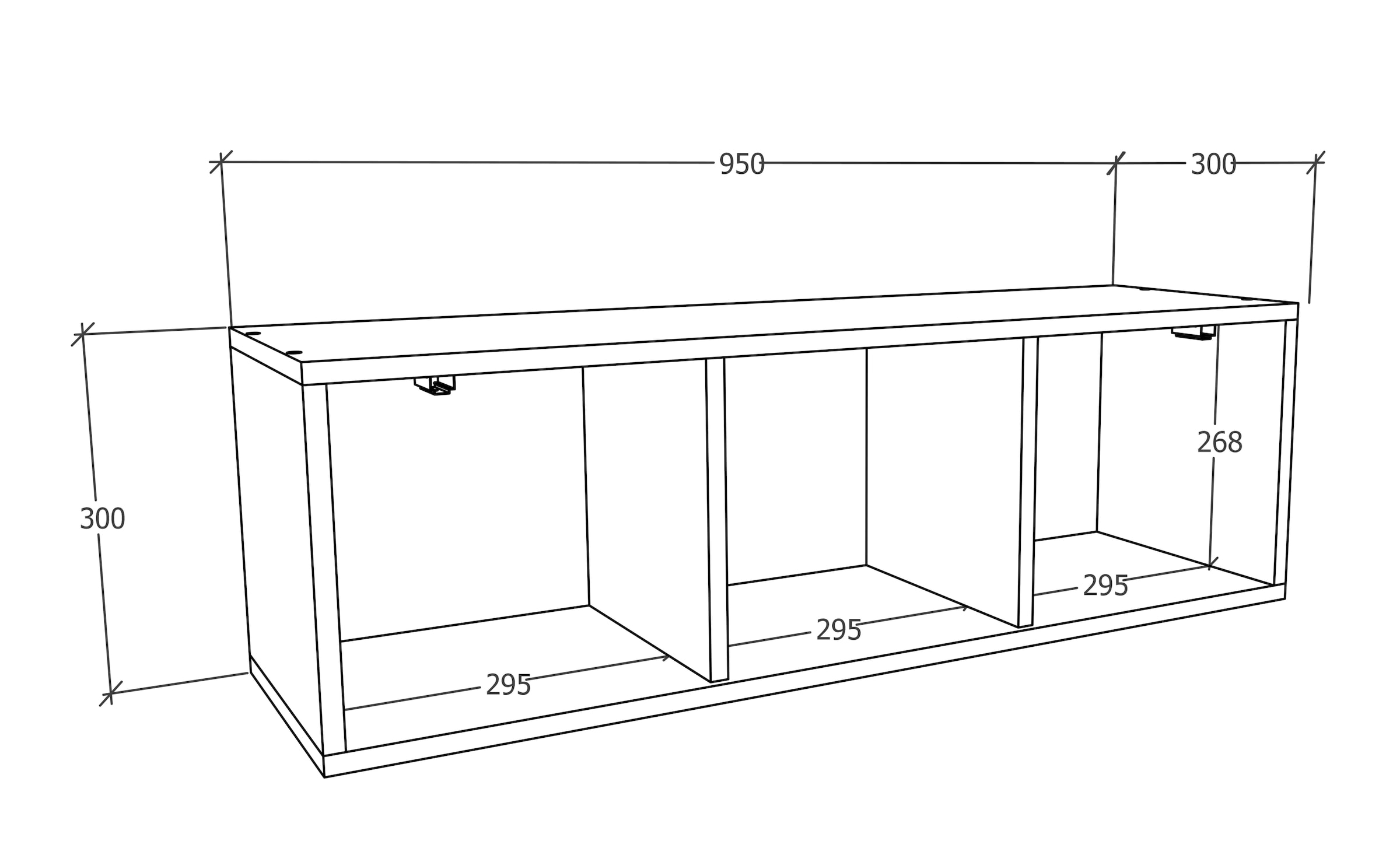 VCM Wandregal »Holz Wandregal Wandschrank Klappschrank Arila L«