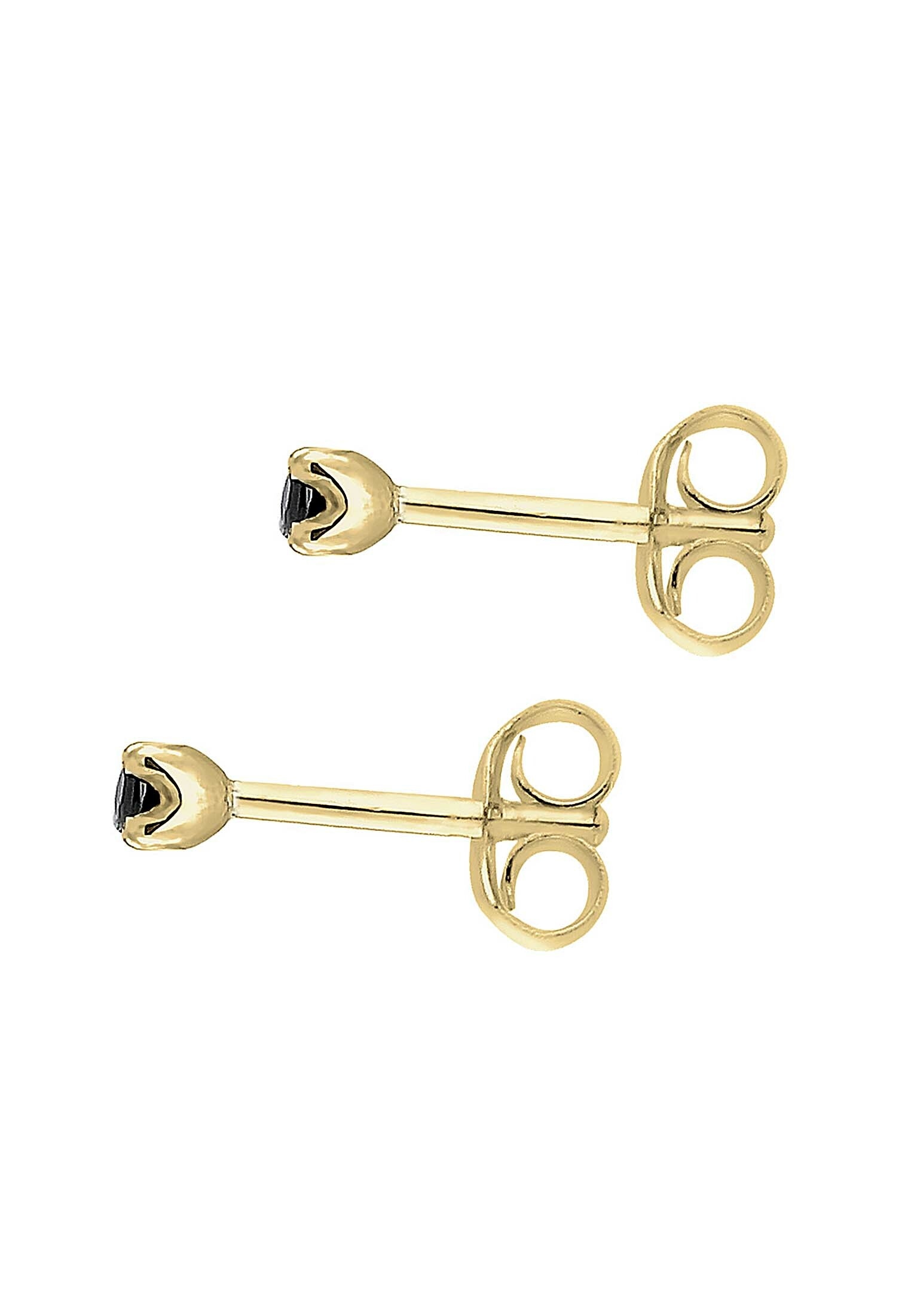 Elli DIAMONDS Paar Ohrstecker »Ohrringe Ohrstecker Diamant Schwarz Brilliant (0.03 ct) 375 Gelbgold«