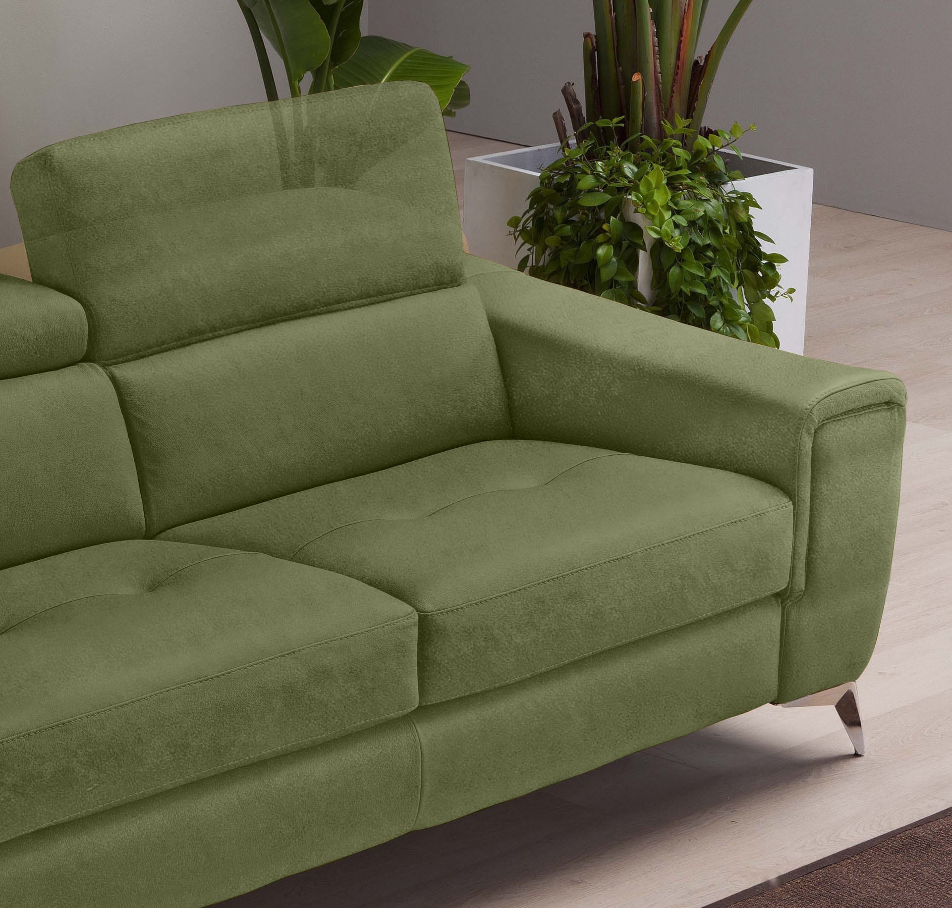 Egoitaliano Schlafsofa »Francine, Designsofa, Loungesofa mit Dauerschlaffunktion, Bettfunktion«, hochwertiger Metallbettrahmen & Matratze, Kopfteil manuell verstellbar