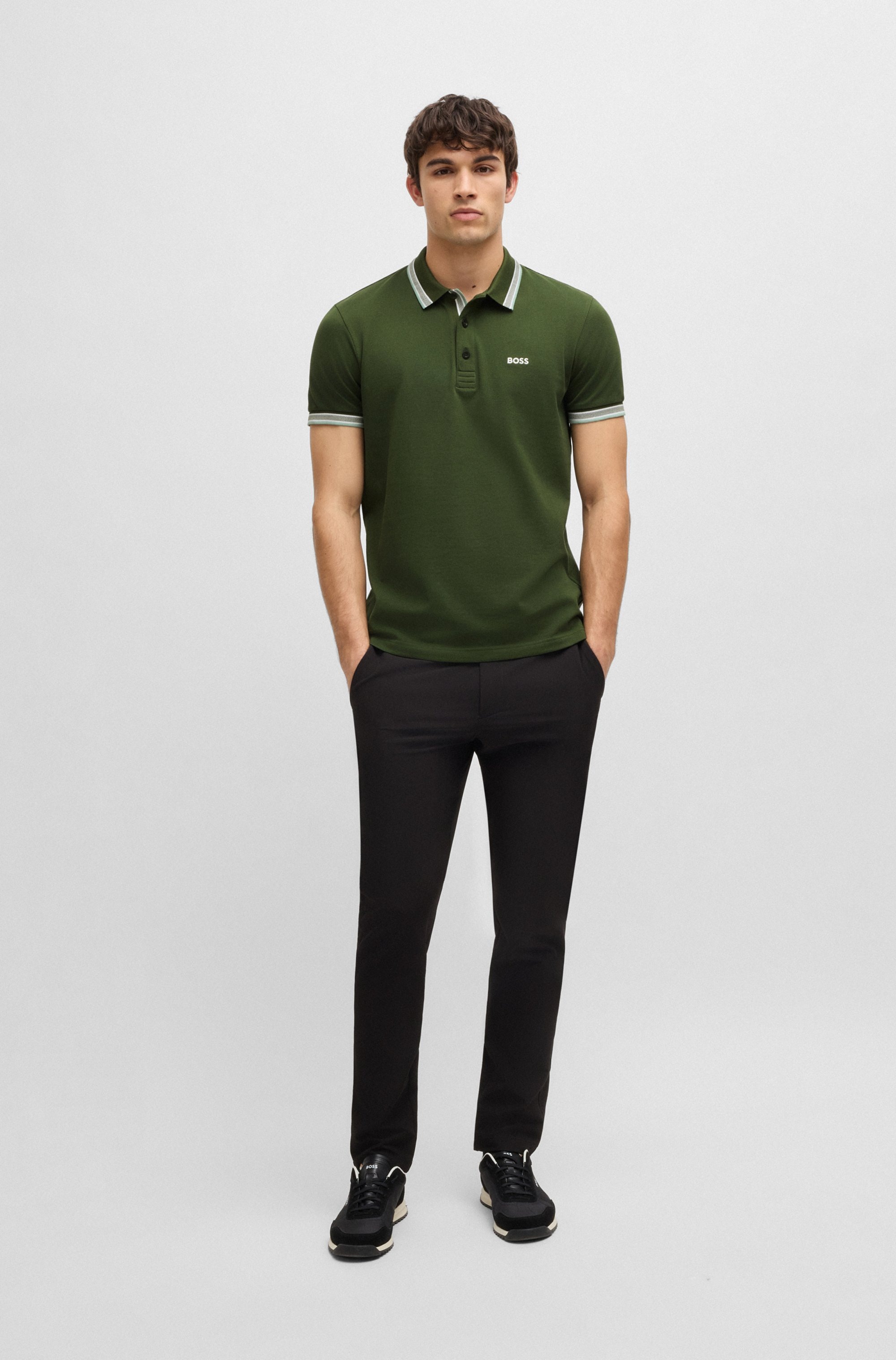 BOSS GREEN Poloshirt »Paddy«, mit kontrastfarbenen Streifen am Kragen