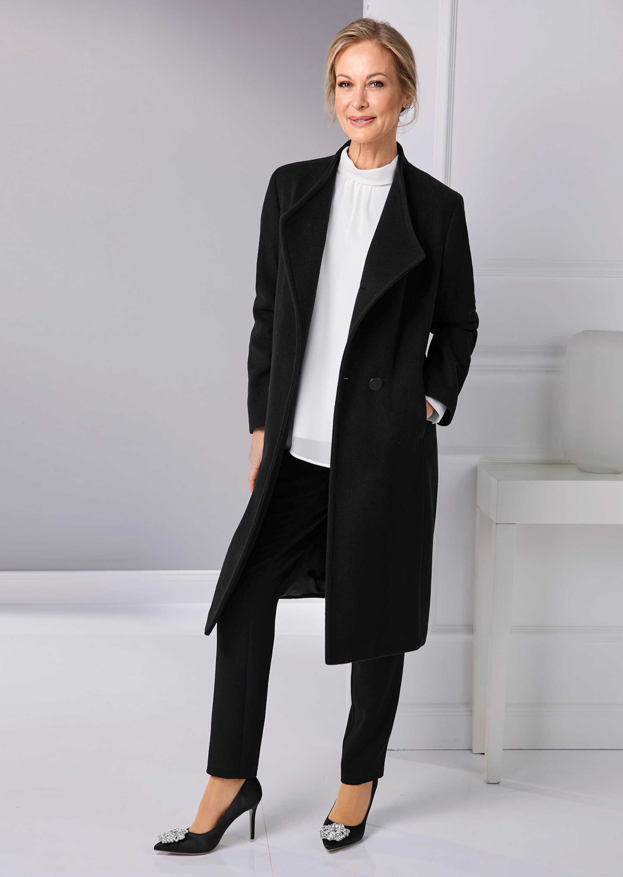 GOLDNER Langmantel »Kurzgröße Wärmender Wollmantel« Mit Nahttaschen sowie praktischen Innentaschen