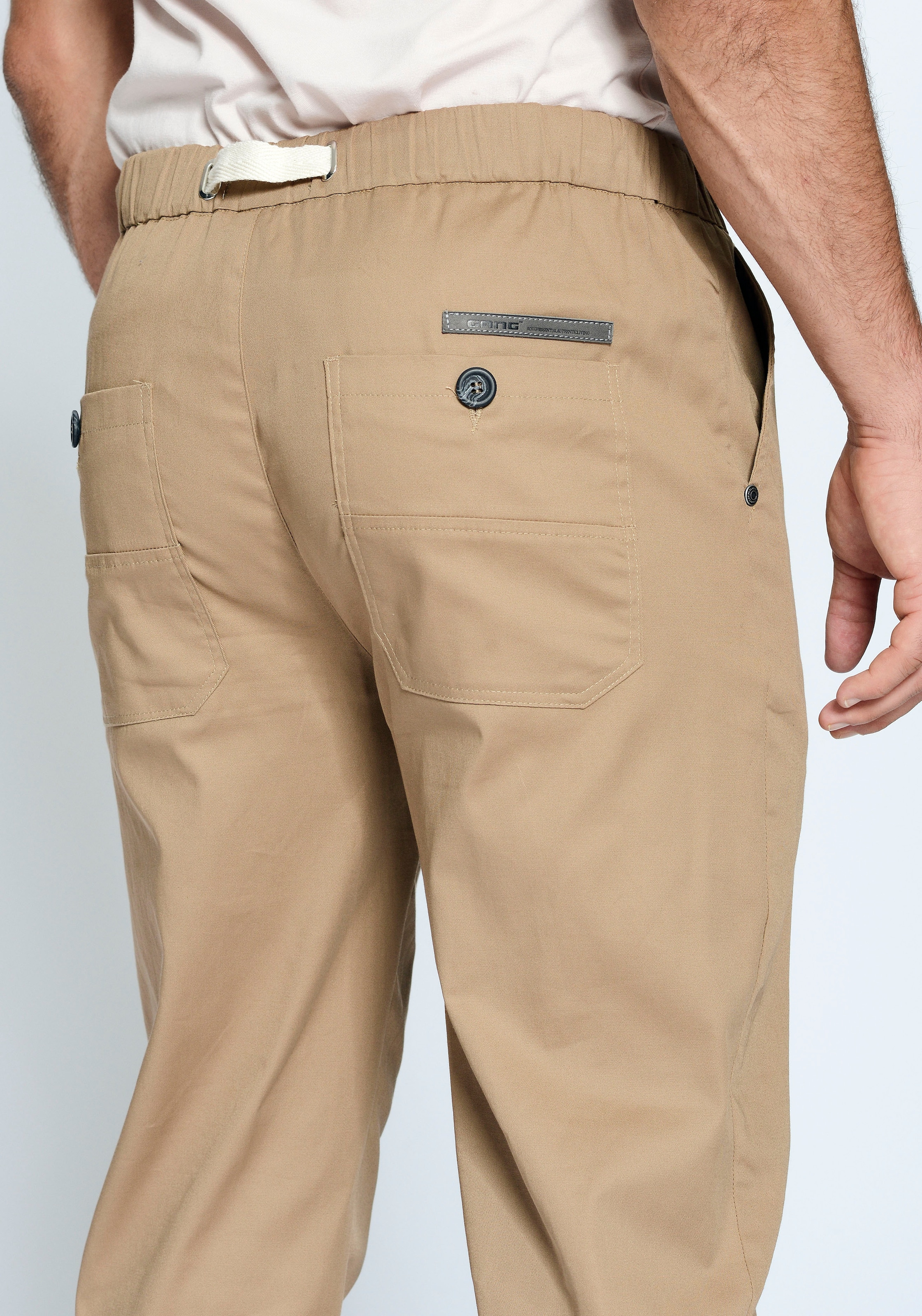 GANG Chinohose »94SANTO JOGGER«, Jogger Style mit Gummizug und Tunnelzug-Verschluss