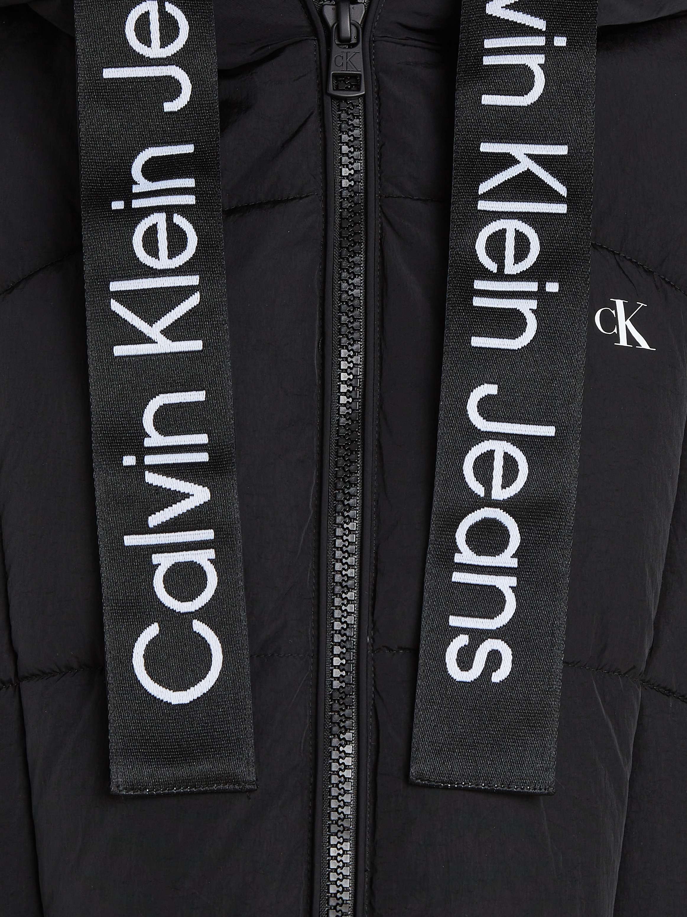Calvin Klein Jeans Outdoorjacke bei Kapuze »LOGO mit ♕ DRAWSTRING PUFFER«, SHORT