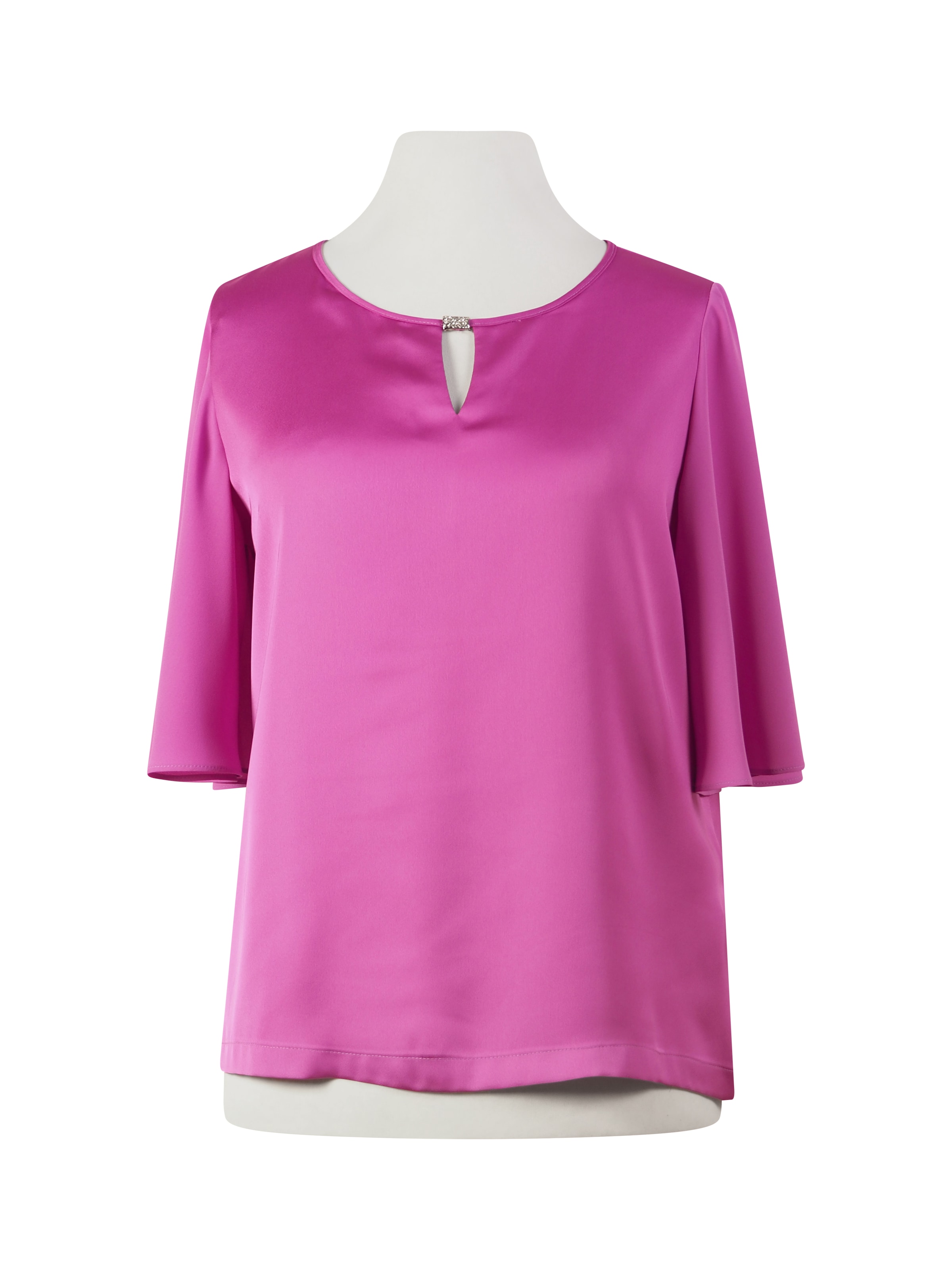 HERMANN LANGE Collection Blusenshirt, mit Glitzerdetail am Ausschnitt
