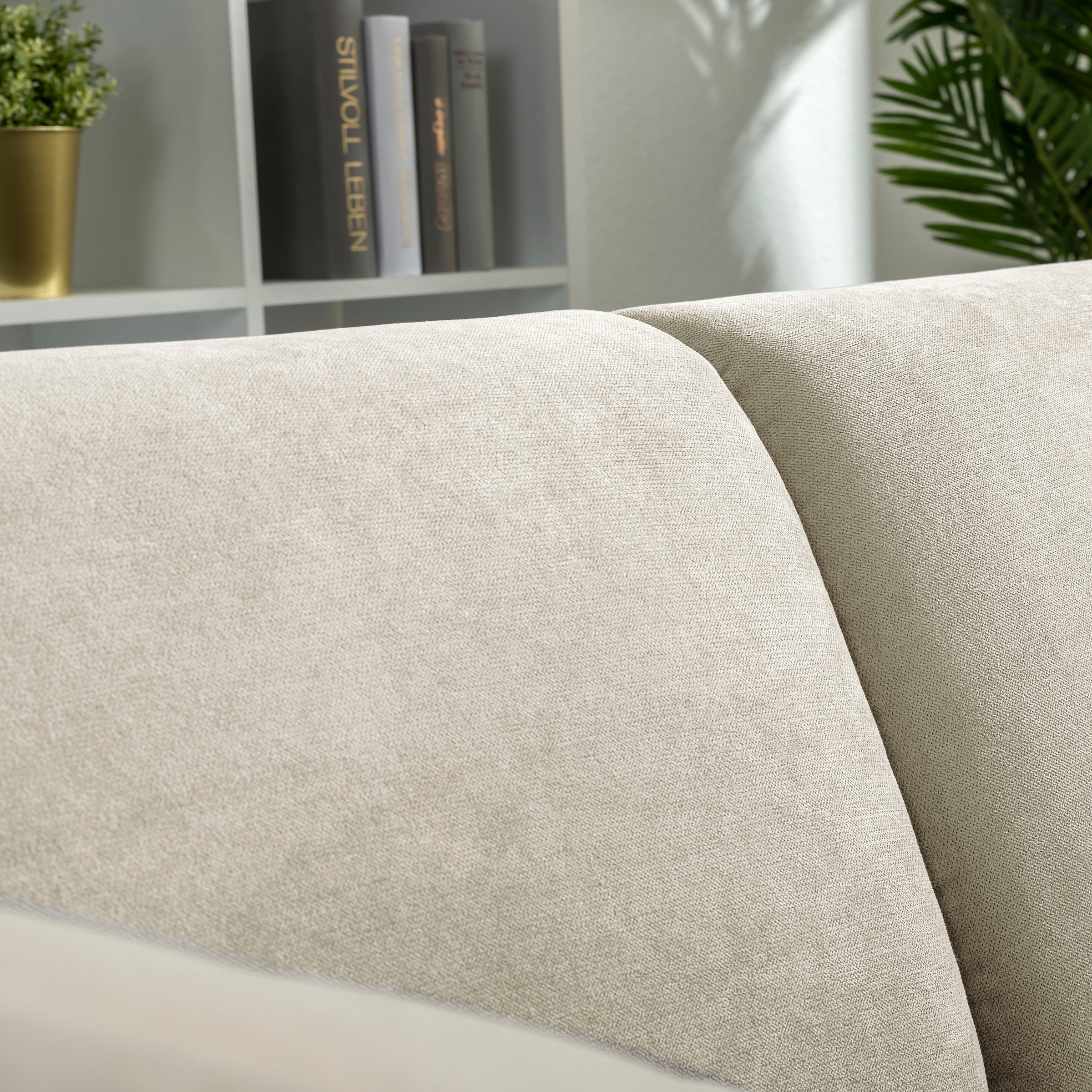 Max Winzer® Ecksofa »Blackpool modern, mittlere Sitzhärte mit hochwertiger Schaumpolsterung«, Lounge-Charakter durch niedrigen, leicht gewölbten Rücken
