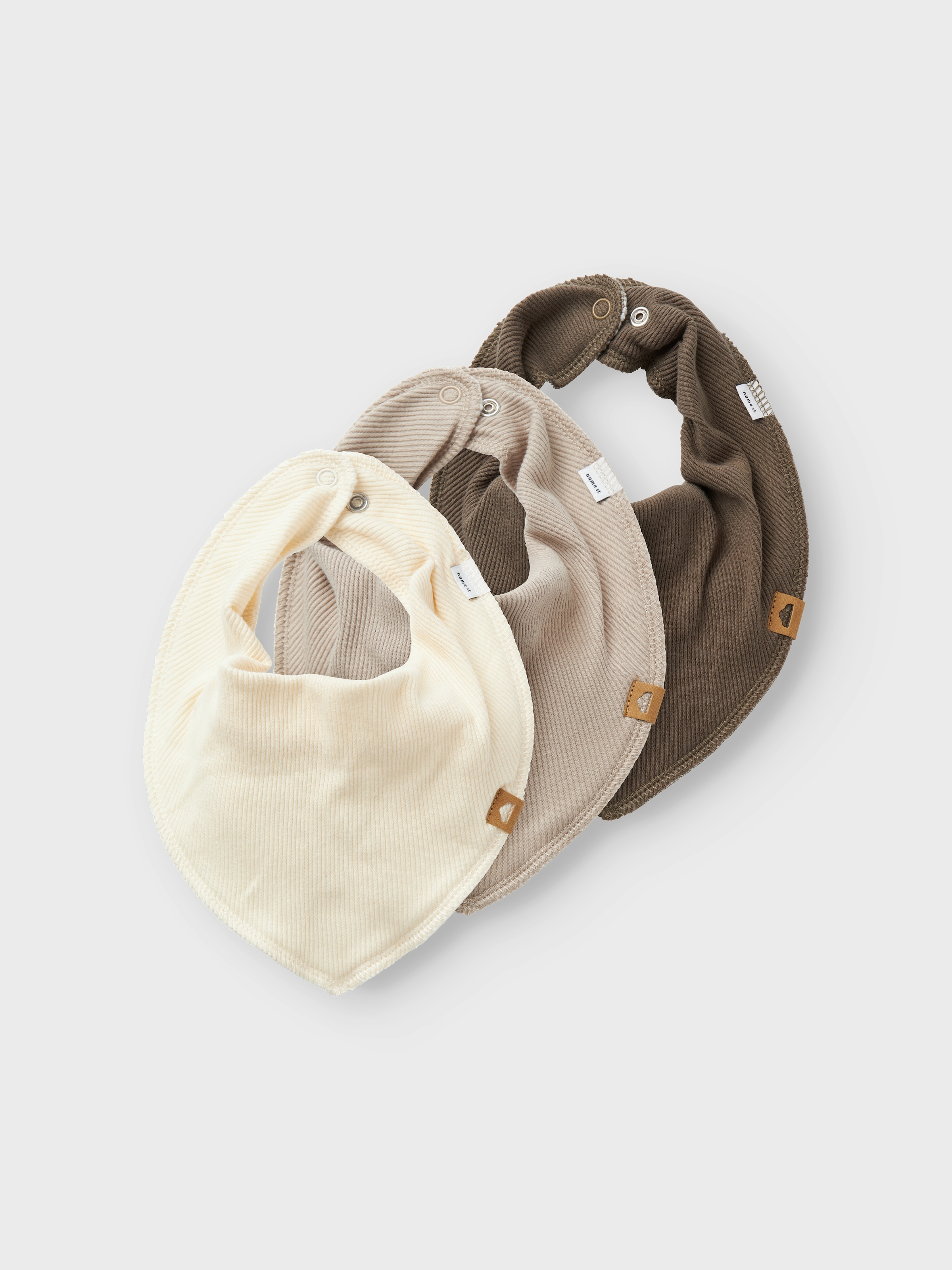 Name It Dreieckstuch »NBNYVETTI 3P SCARF BIB NOOS« 3 Stk. mit Druckknopf zum Verschließen