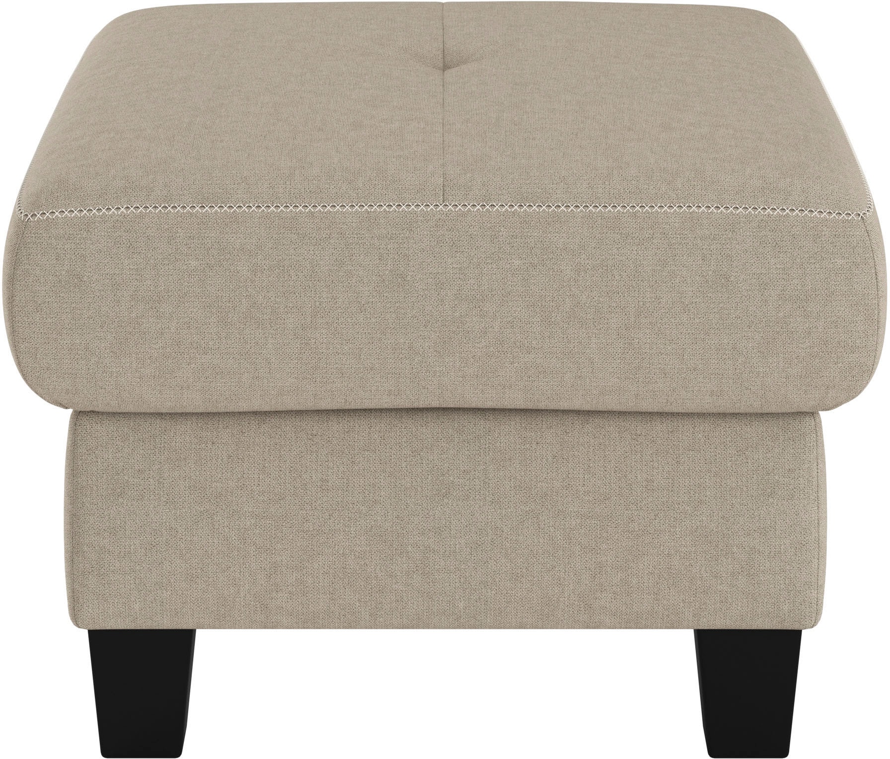 Places of Style Polsterhocker »Varese«, Kreuznaht in beige