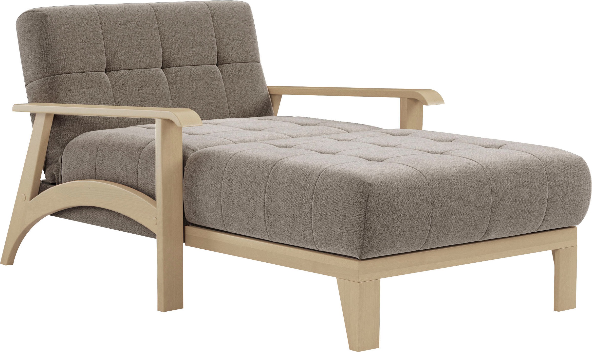 sit&more Recamiere »Billund«, Armlehnen aus Buchenholz in natur, verschiedene Bezüge und Farben