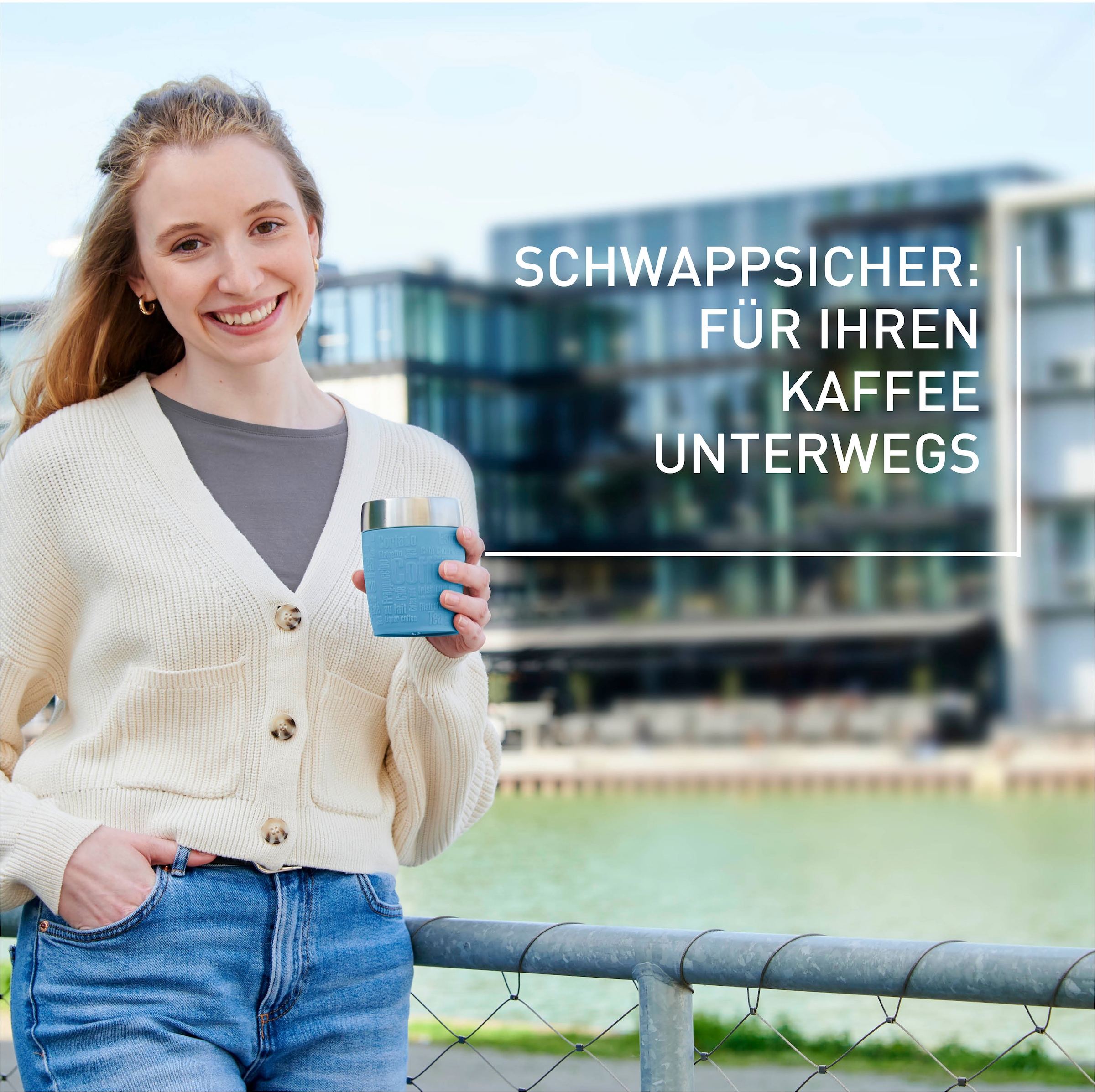 Emsa Thermobecher »Travel Cup« 0,2 Liter, Edelstahl, Trink- und Eisbecher, gummierte Manschette