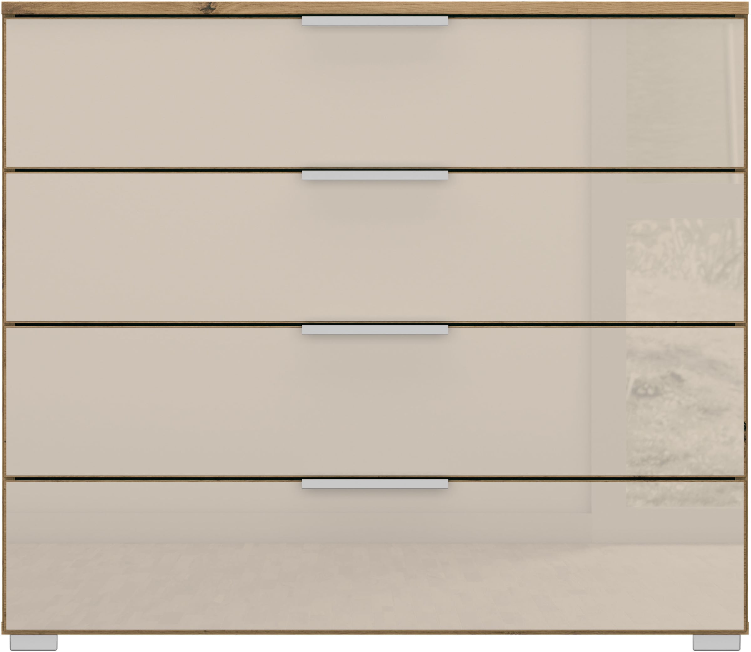 rauch Schubkastenkommode »Sideboard Kommode Schubkastenkommode KOLUNA mit Glasfront« Breite 80 cm,  vier große und geräumige Schubladen mit viel Stauraum MADE IN GERMANY