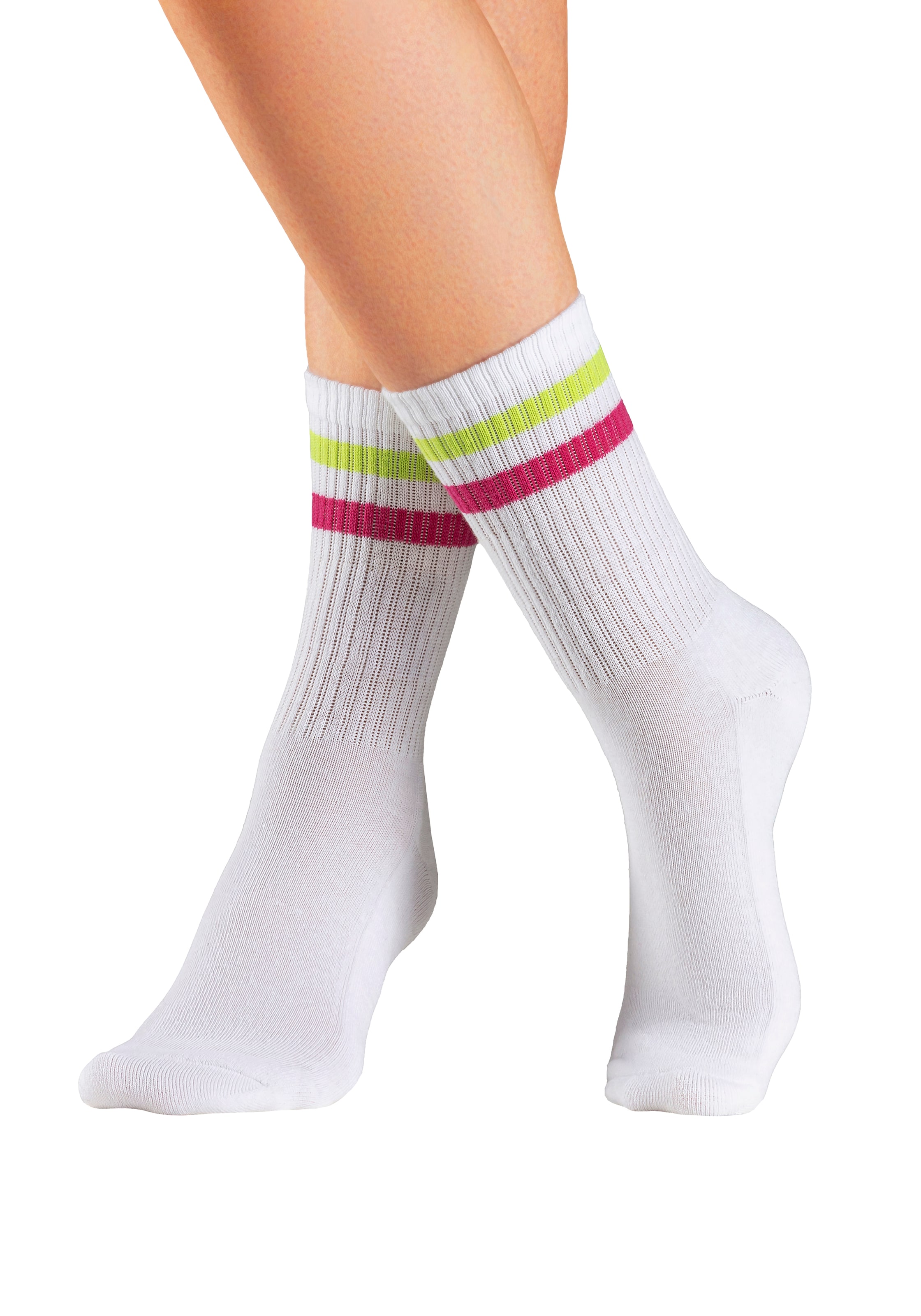 LASCANA Tennissocken, (Packung, 3 Paar), mit Frotteesohle und Stickerei