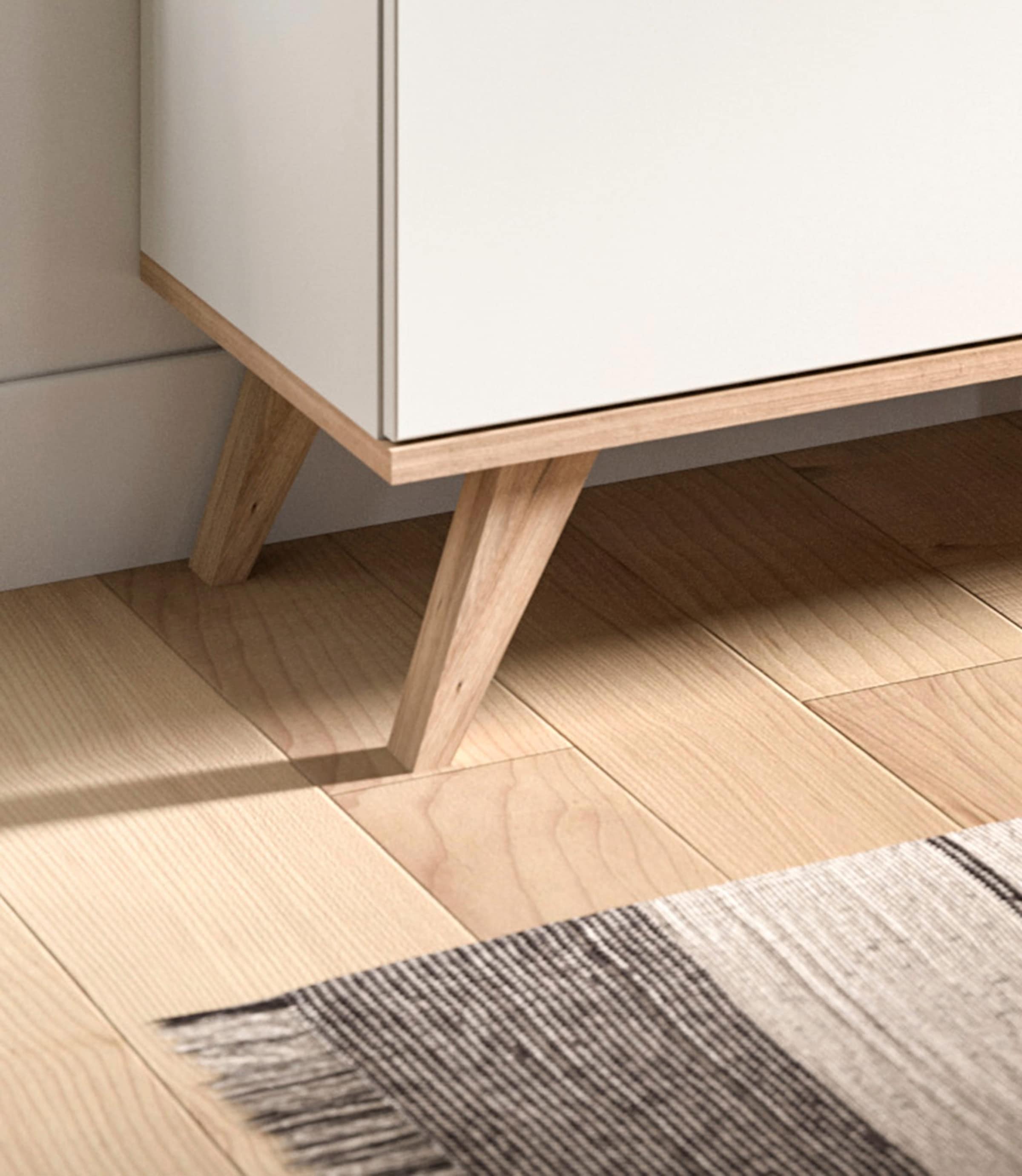 Home affaire Sideboard »Alesund, Breite 185 cm, 4 Türen, 1 Schubkasten, konischer Fuß«, Scandi-Look, Anrichte, Schrank, Kommode, Wohnmöbel, Wohnzimmer