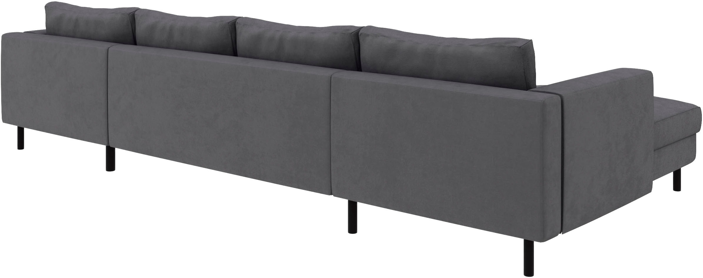 TRENDMANUFAKTUR Wohnlandschaft »Amazing II, wahlw. mit Schlaffunktion & Bettkasten, Fuß schwarz« Sofa in U-Form, in Cord, Struktur LEO o. Struktur LINO, Breite 305 cm