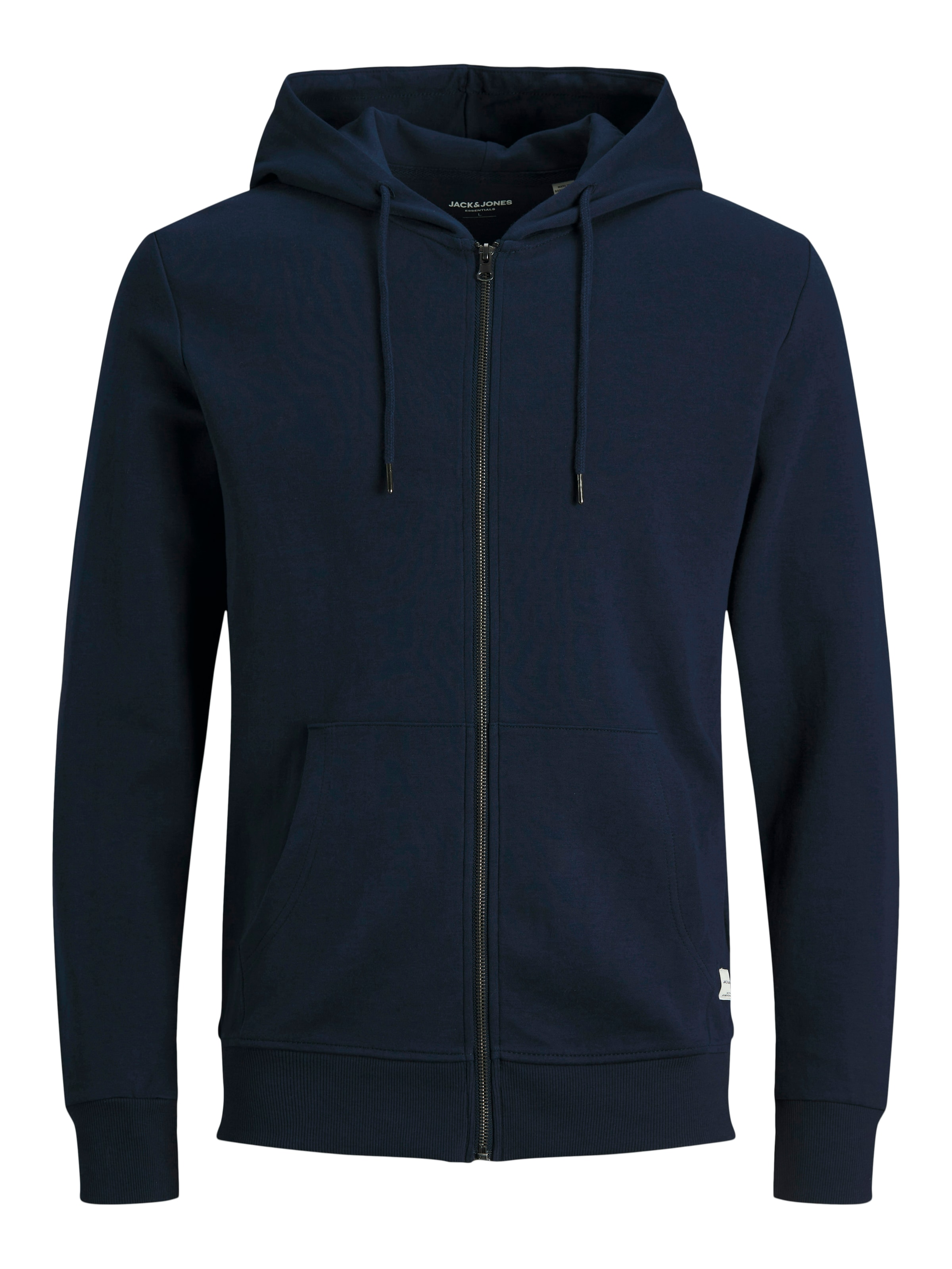 Jack & Jones Kapuzensweatjacke »JJEBASIC Hoodie mit Rippbündchen und angenehmem Tragegefühl« unifarben, modisch, regular fit, Baumwollmischung, Rundhals