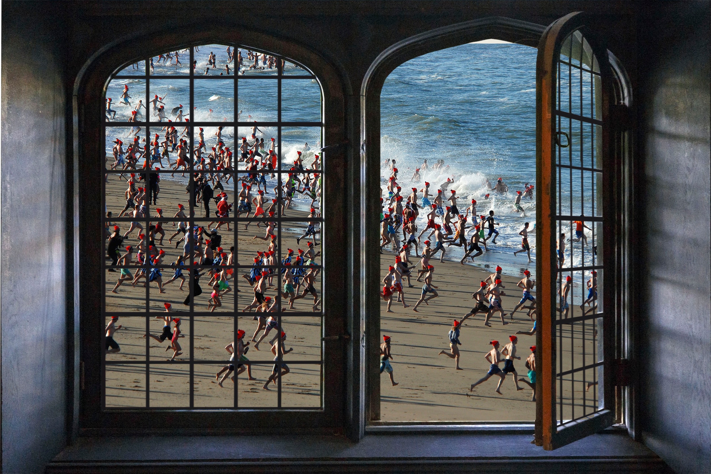 queence Wandsticker »Lets go swim«, Wandsticker, Wandbild, selbstklebend, 3D, Fenster
