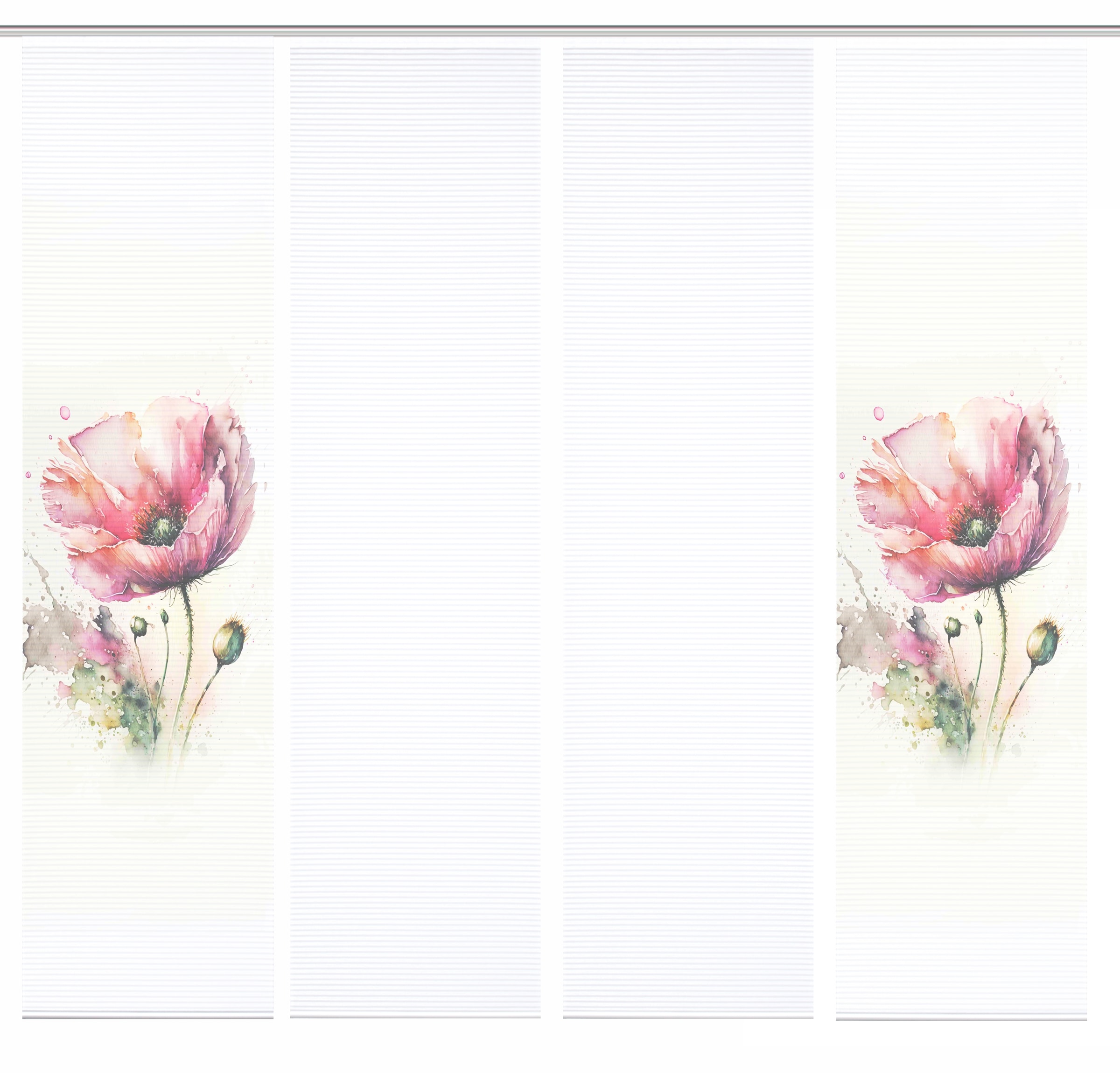 HOME in green Schiebegardine »MELIORA« Paneelwagen 4 Stk. tlg. Bambusoptik, SET, recycelt, Digitaldruck