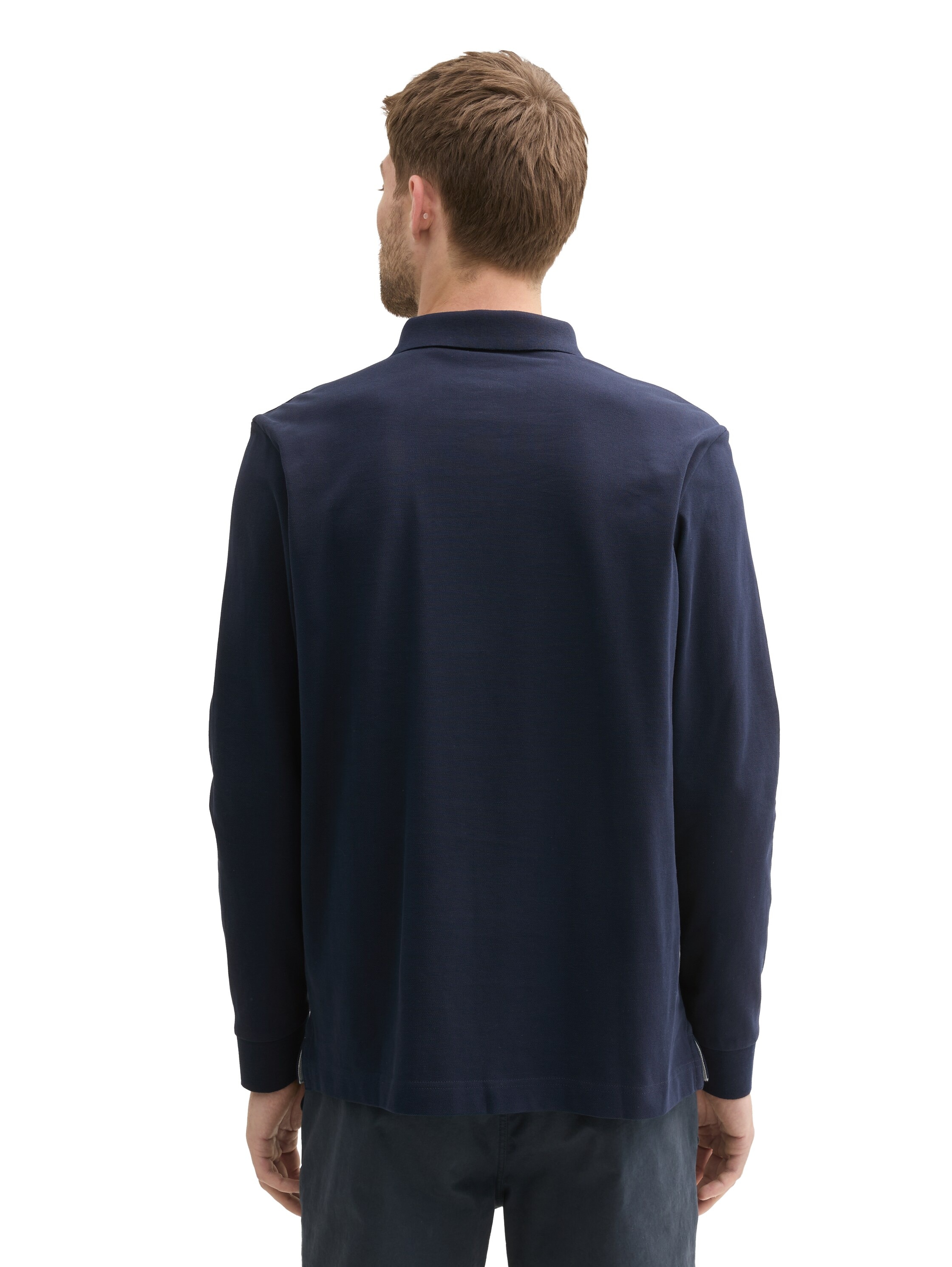 TOM TAILOR Langarm-Poloshirt, mit Logo-Stickerei
