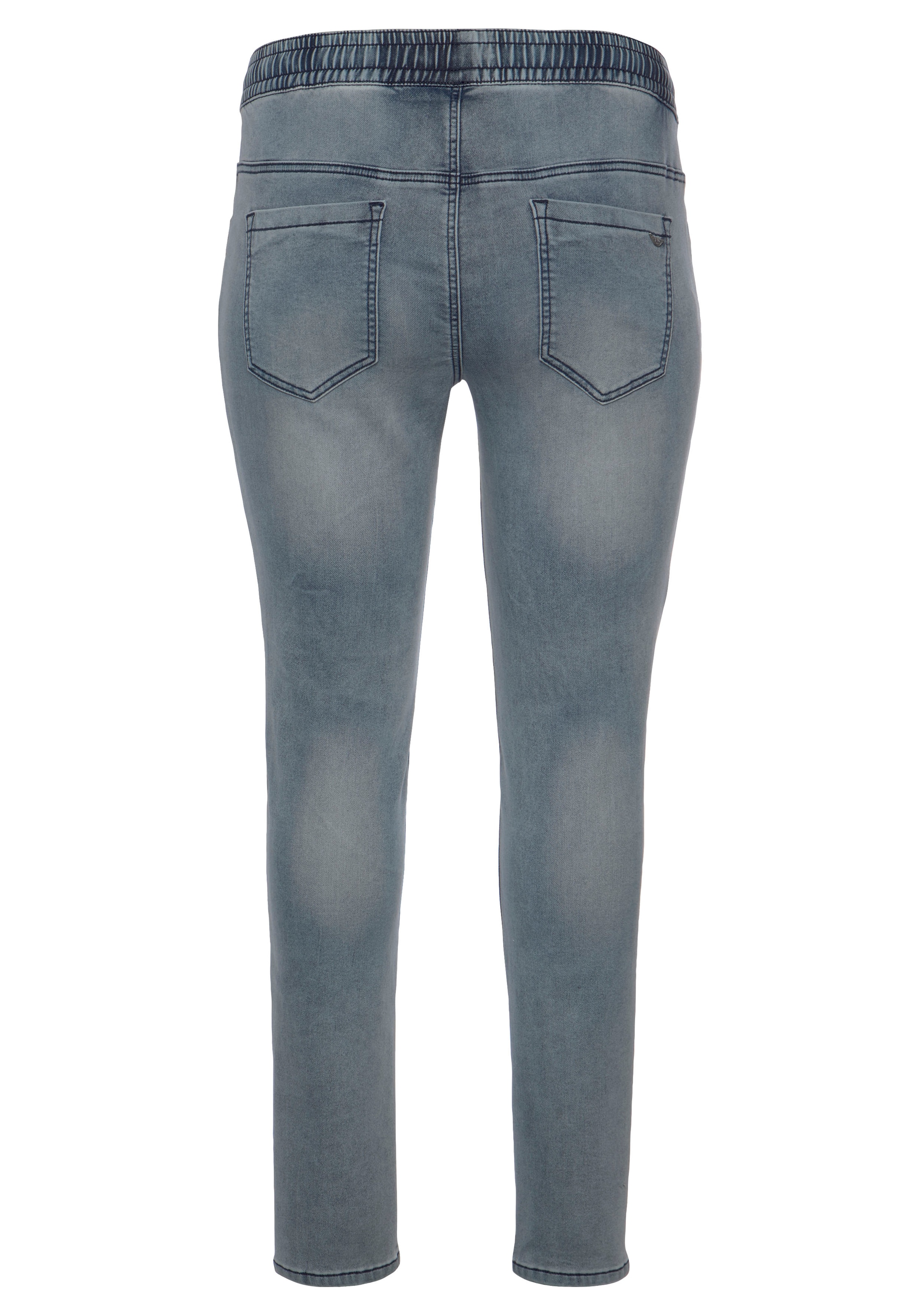 Arizona Stretch-Jeans, weites Bein, normale Leibhöhe, knöchellang, mit Used-Waschung