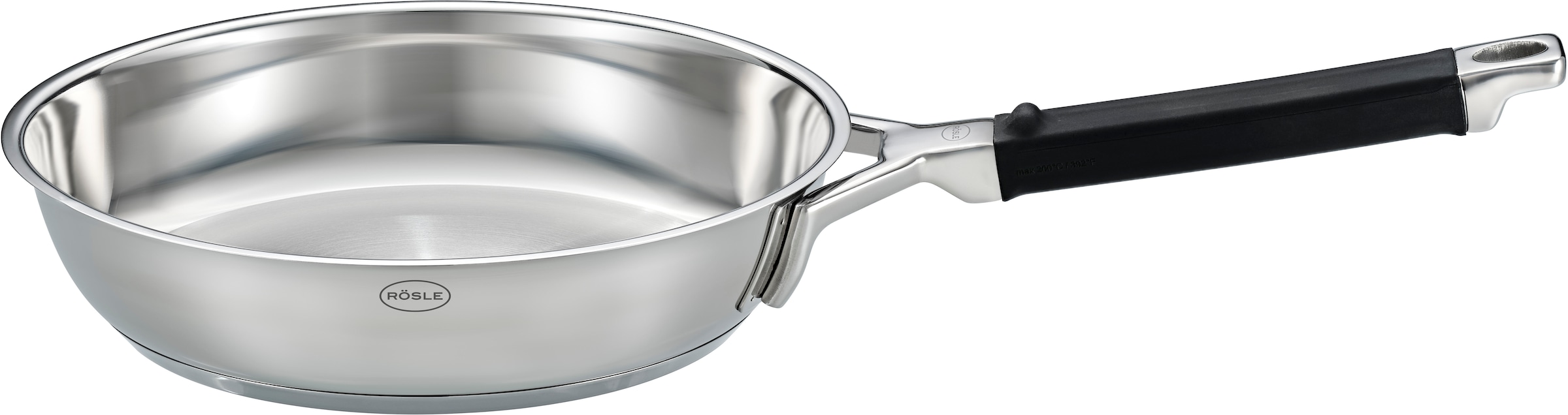 RÖSLE Bratpfanne "SILENCE PRO" Edelstahl 18/10 1 Stk. tlg. natürliche Quarzversiegelung ohne PTFE/PFAS, Induktion