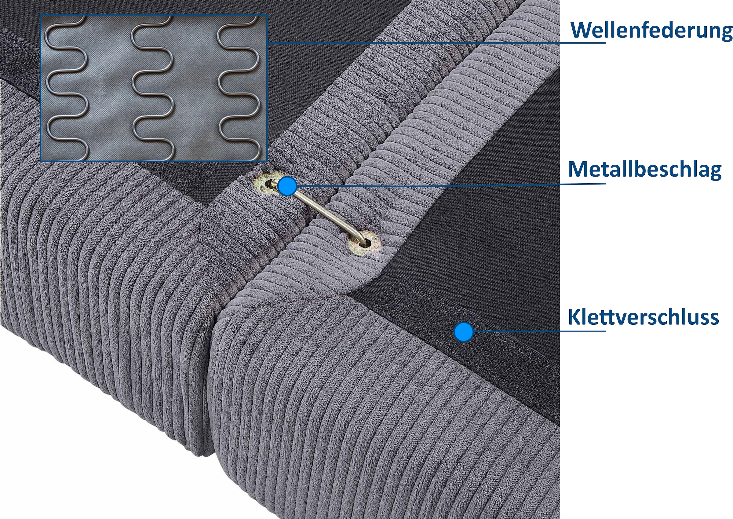 RAUM.ID 4-Sitzer »Bennid, XXL-Modulsofa mit vielen individuellen Stellmöglichkeiten« inklusive 2 großen & 2 kleinen Zierkissen im flauschigen Cord