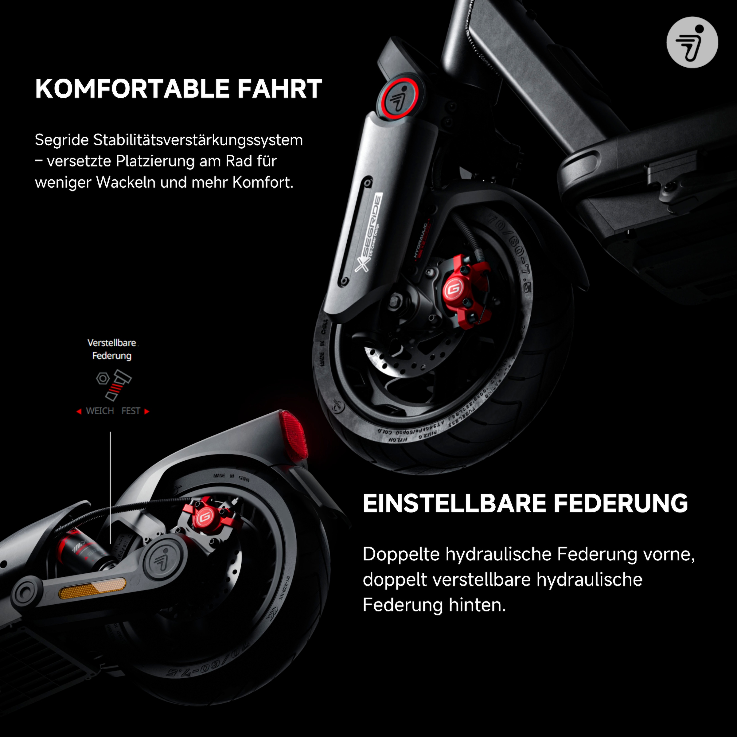 ninebot by Segway E-Scooter »MAX G3 D«, mit Straßenzulassung, 80 km Eco Modus Reichweite, Ladezeit 3,5h