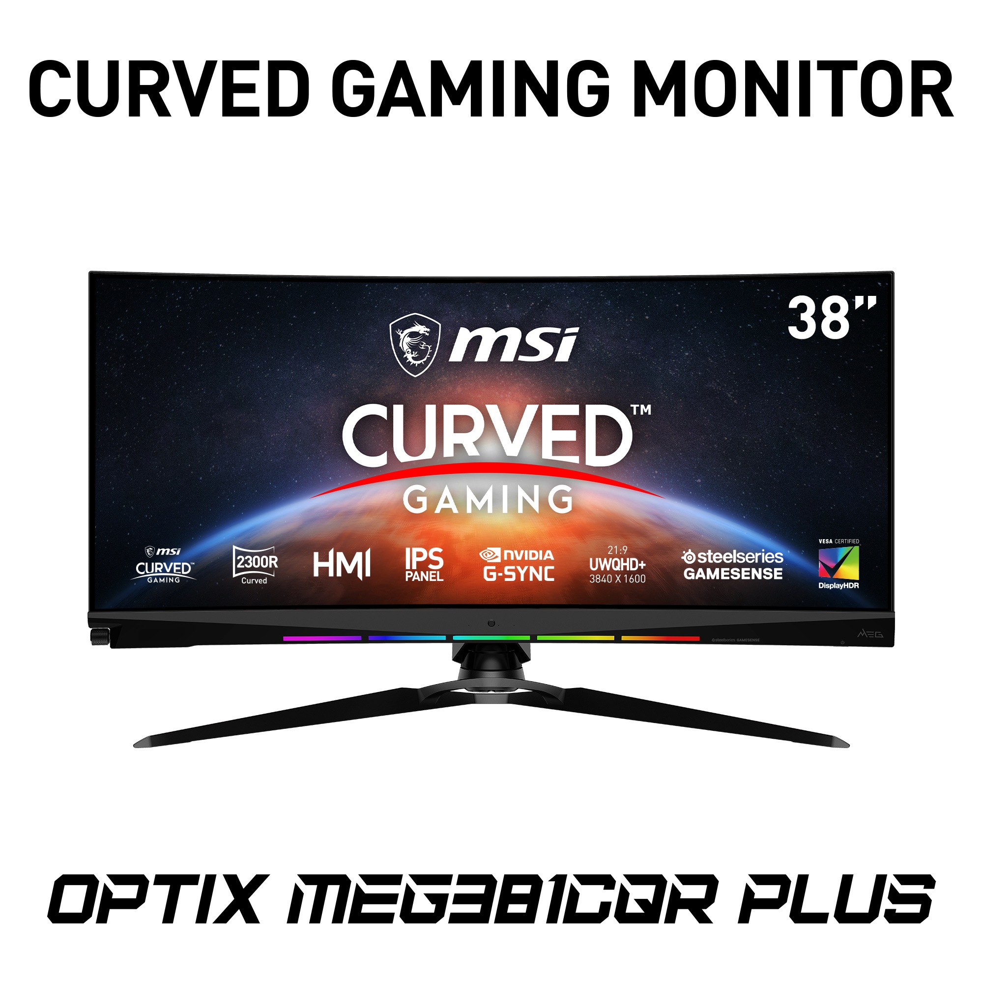 MSI Curved-Gaming-LED-Monitor »Optix MEG381CQRDE Plus«, 95,25 cm/37,5 Zoll,  3840 x 1600 px, UWQHD+, 1 ms Reaktionszeit, 175 Hz, höhenverstellbar, 3  Jahre Herstellergarantie ➥ 3 Jahre XXL Garantie | UNIVERSAL | Monitore