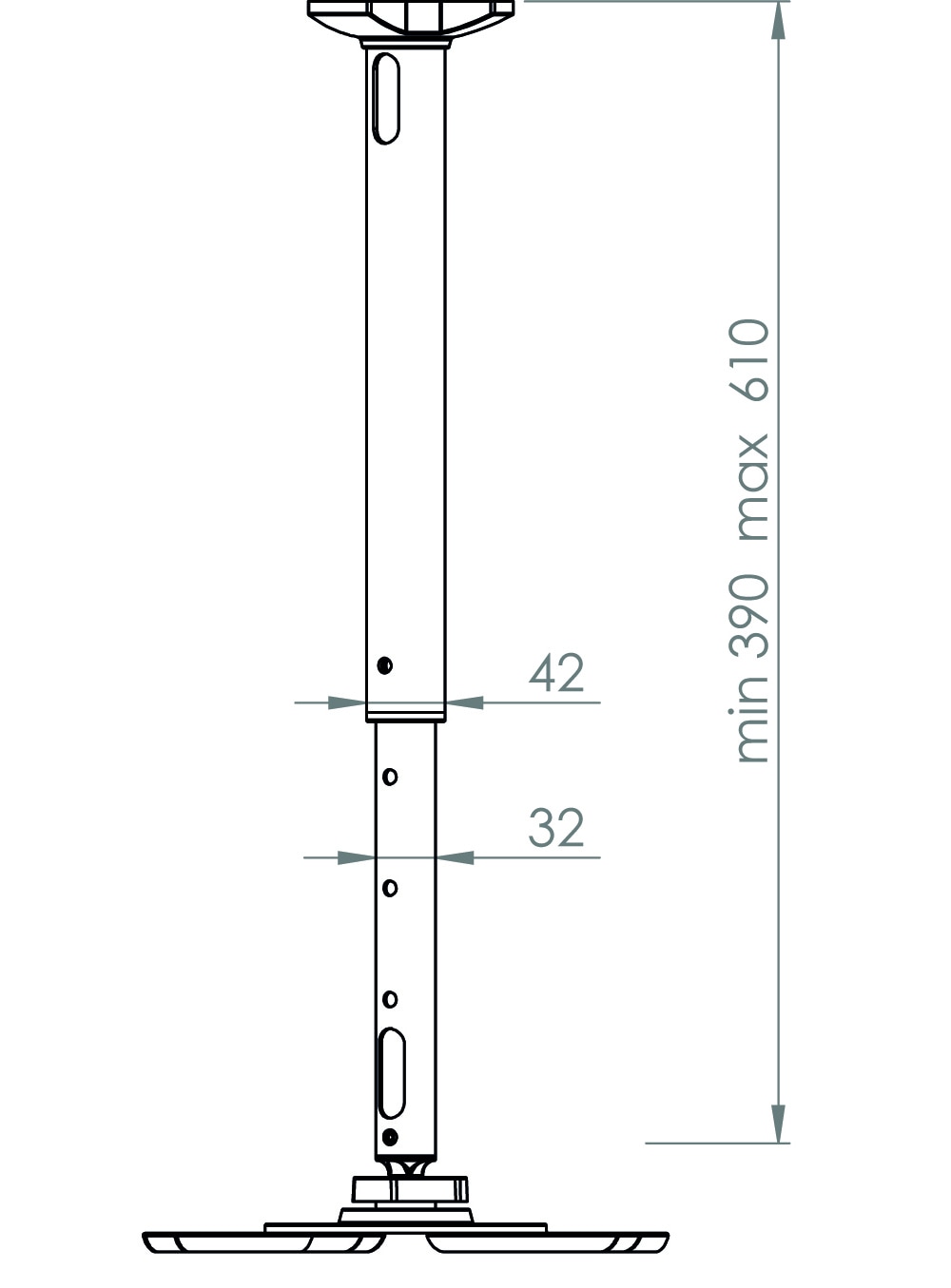 VCM Beamer-Deckenhalterung »VCM Beamer | Projektor | Deckenhalterung | Belastbarkeit bis 11 kg - DHP8«