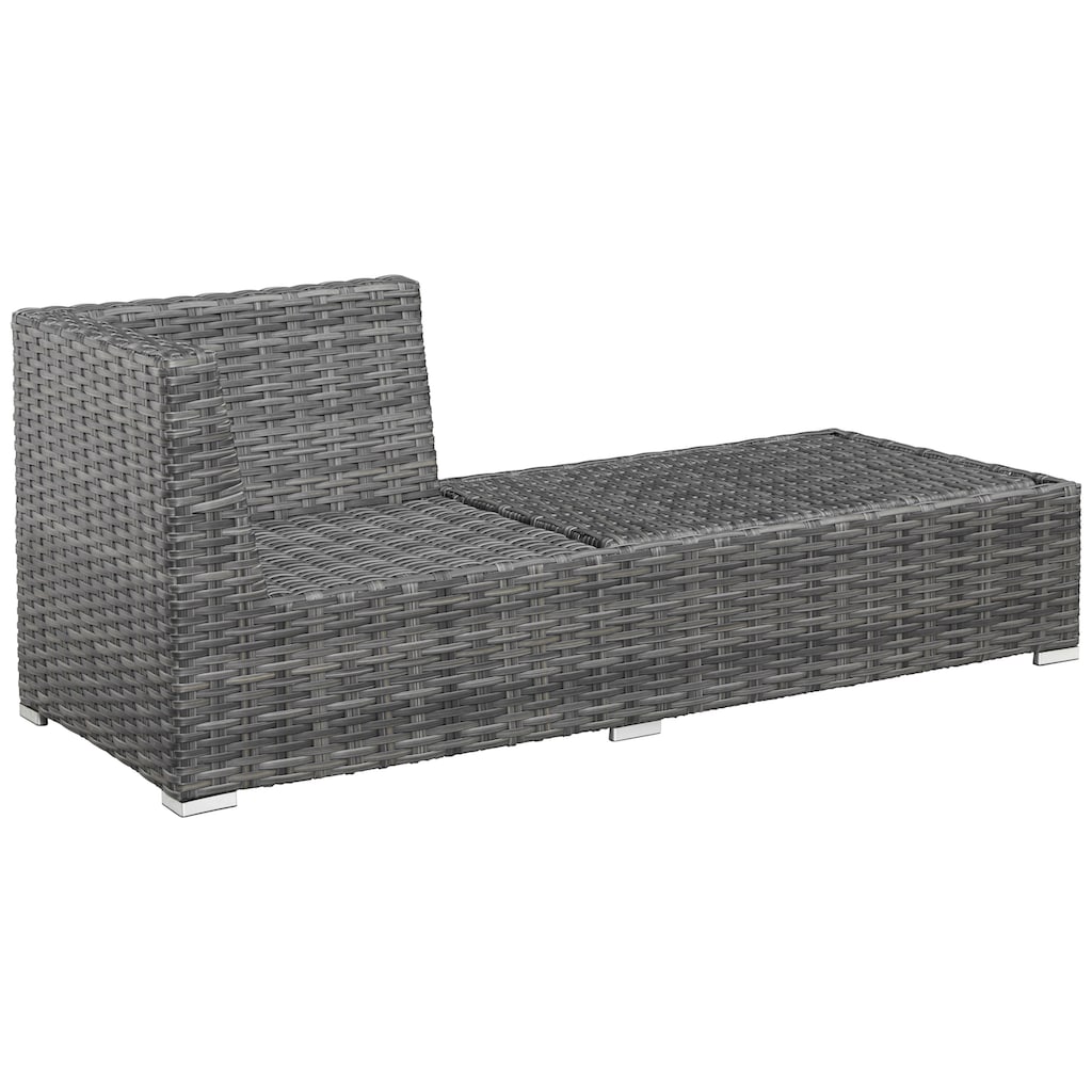 KONIFERA Gartenlounge-Set »New York«, (21 tlg., 1x 3er AZ-Sofa, 1x Ecke, 1x Sessel, 1x Ottomane mit Staufach, 1x Tisch)