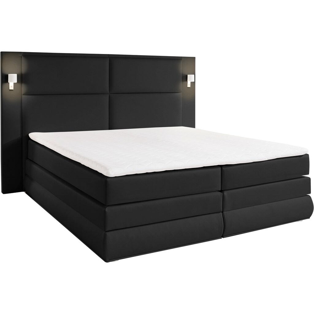 COLLECTION AB Boxspringbett Copenhagen, inklusive Bettkasten und Topper, wahlweise mit LED-Beleuchtung