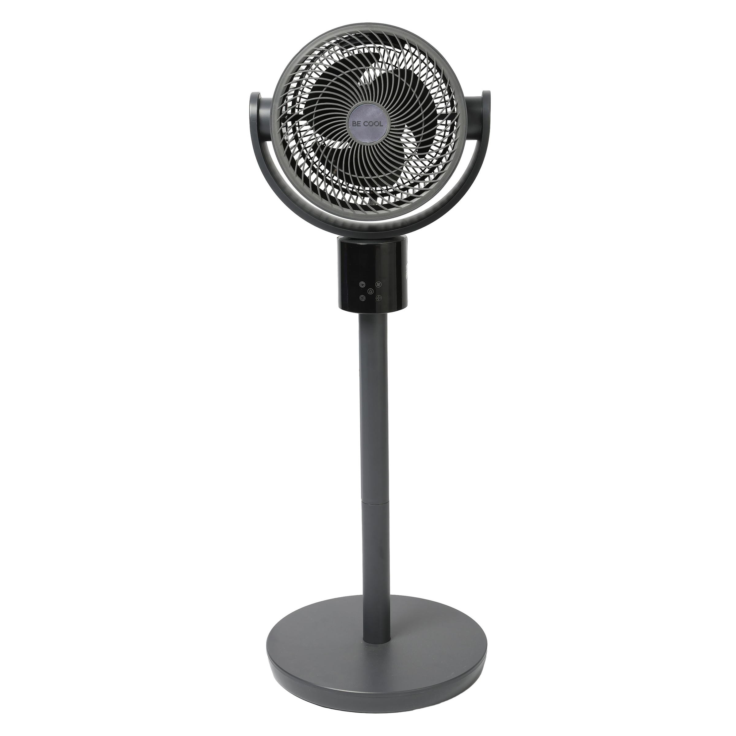 be cool Standventilator »Digitaler Stand- und Tischventilator 26cm grau«, Inverter-Motor, 12 Stufen, H70/V90-Osszilation
