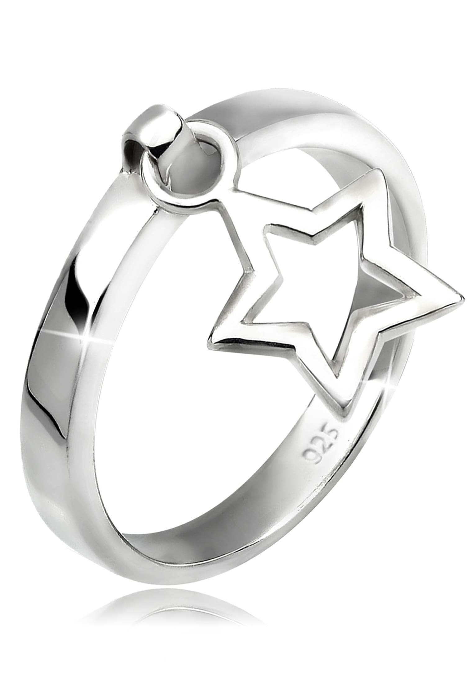Elli Fingerring »Ring Bandring Stapelring Stern Anhänger 925 Silber«