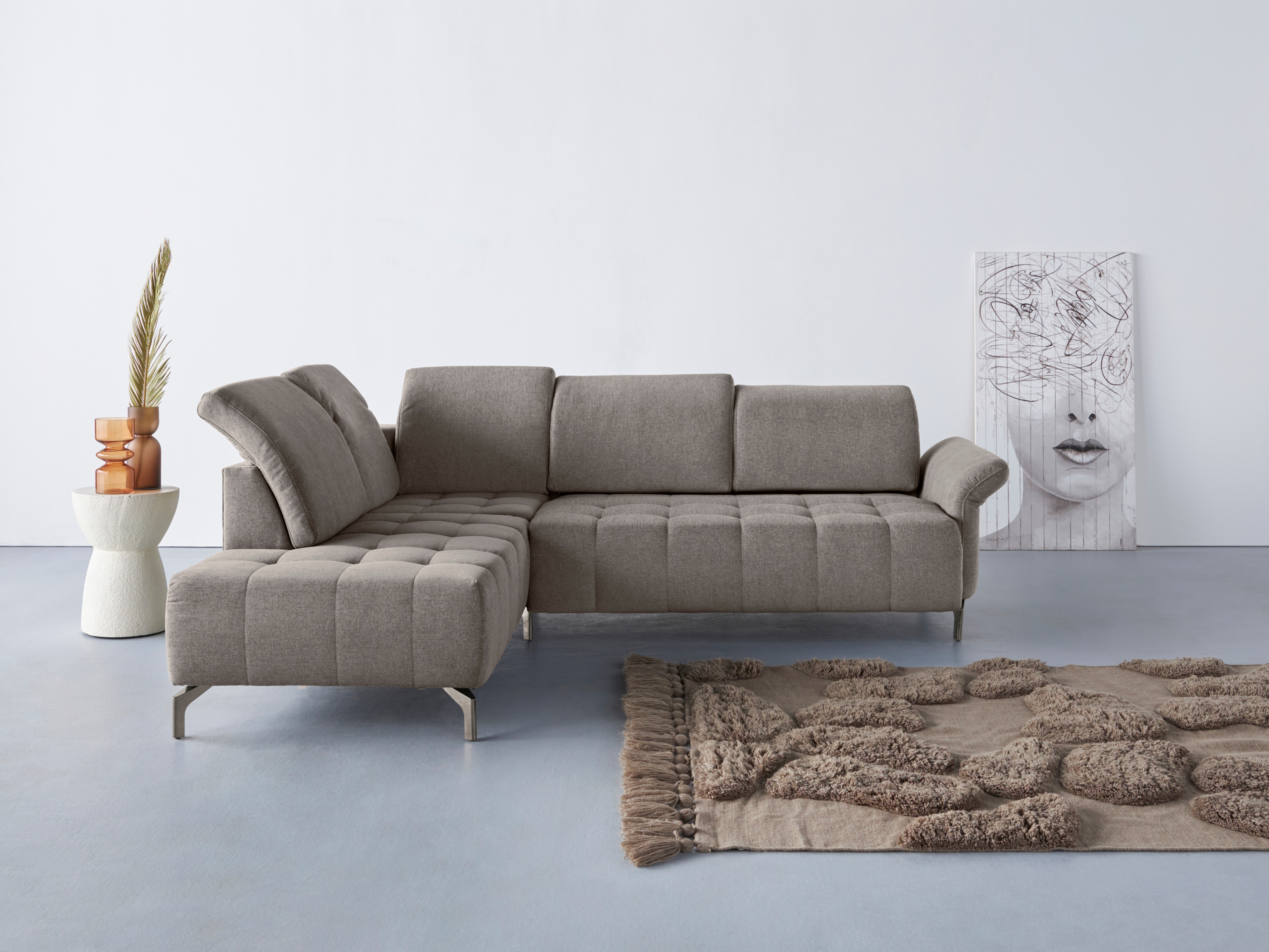 OTTO home Ecksofa "Fresh L-Form" Federkern, wahlweise Kopfteilverstellung und motorischer Vorziehsitz