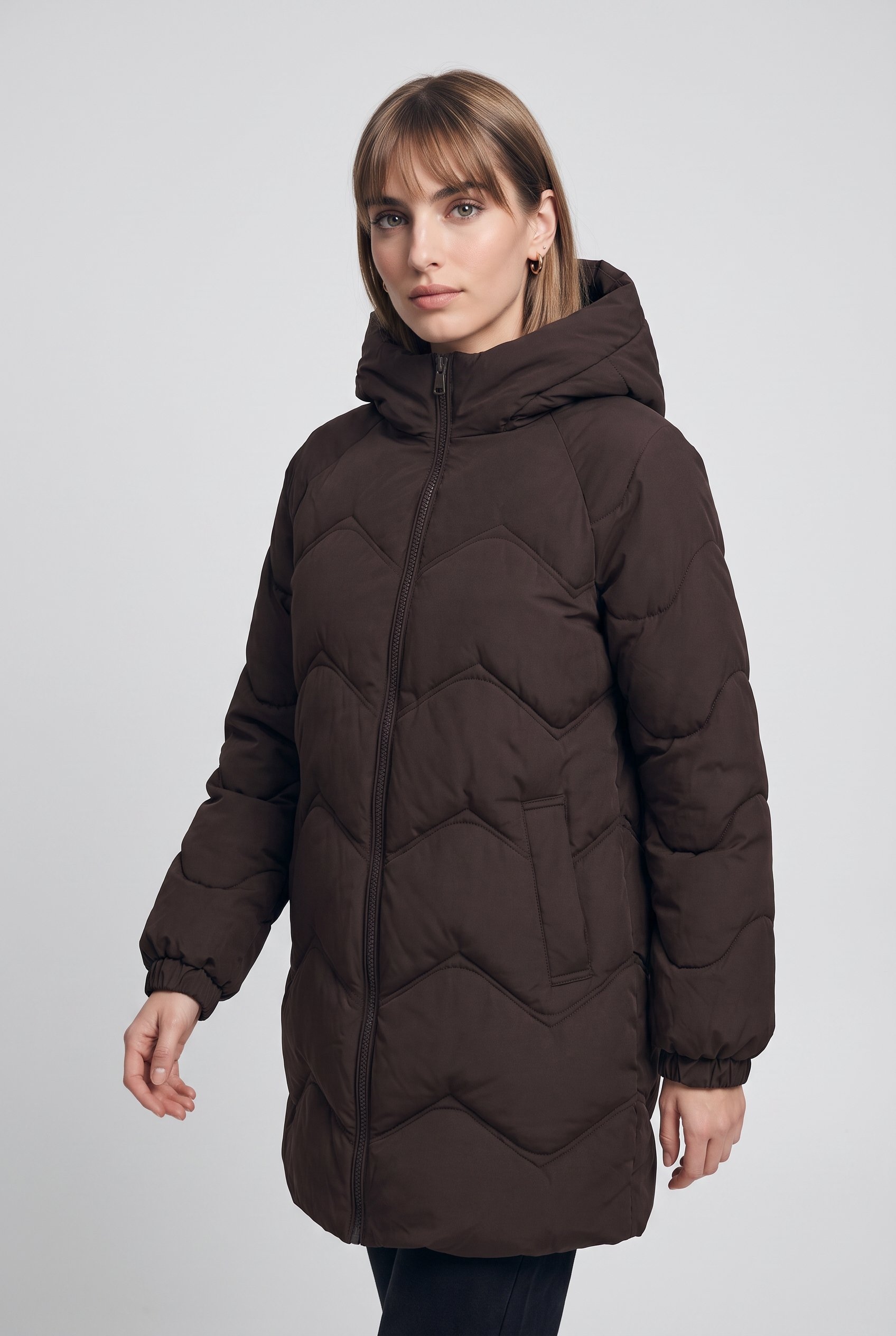 JDY Steppjacke »JDYPOWER LONG HOOD PUFFER OTW HAB« mit Kapuze Kunstfaser