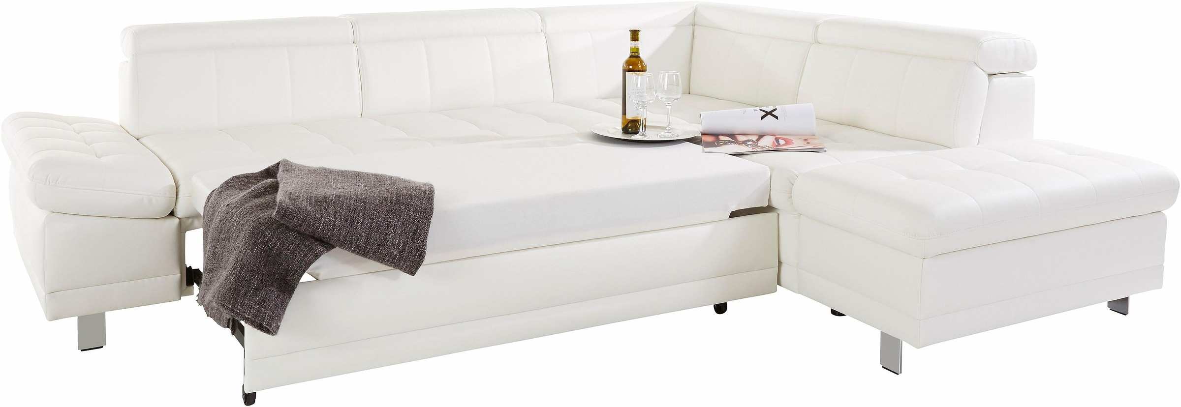 sit&more Ecksofa »Limit L-Form«, wahlweise mit Bettfunktion und Bettkasten