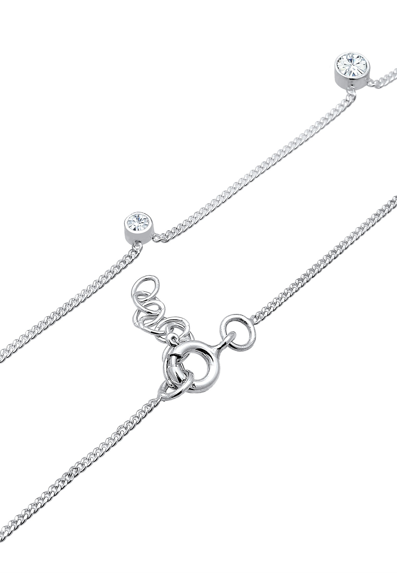 Elli Silberkette »Halskette Glas Kristalle Weiß 925 Sterling Silber«