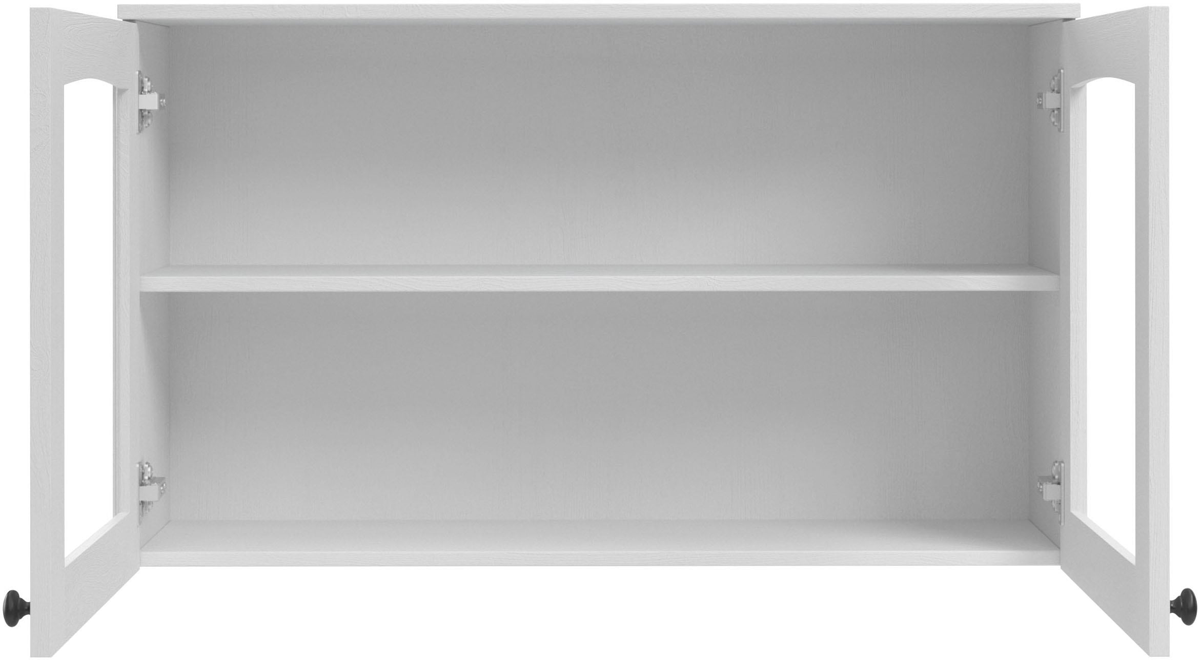 KOCHSTATION Hängeschrank »KS-Osby«, (1 St.), Kiefer massiv, Breite 100 cm, Türen mit Glaseinsatz