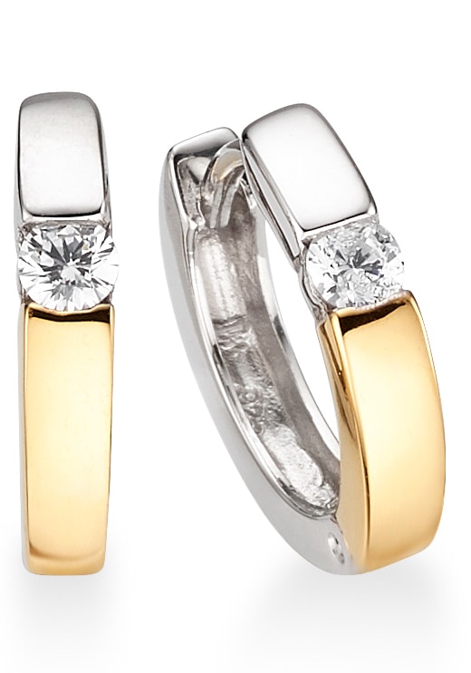 Bruno Banani Paar Creolen »Schmuck Geschenk Silber 925 Ohrschmuck Ohrringe«, mit Zirkonia (synth.)